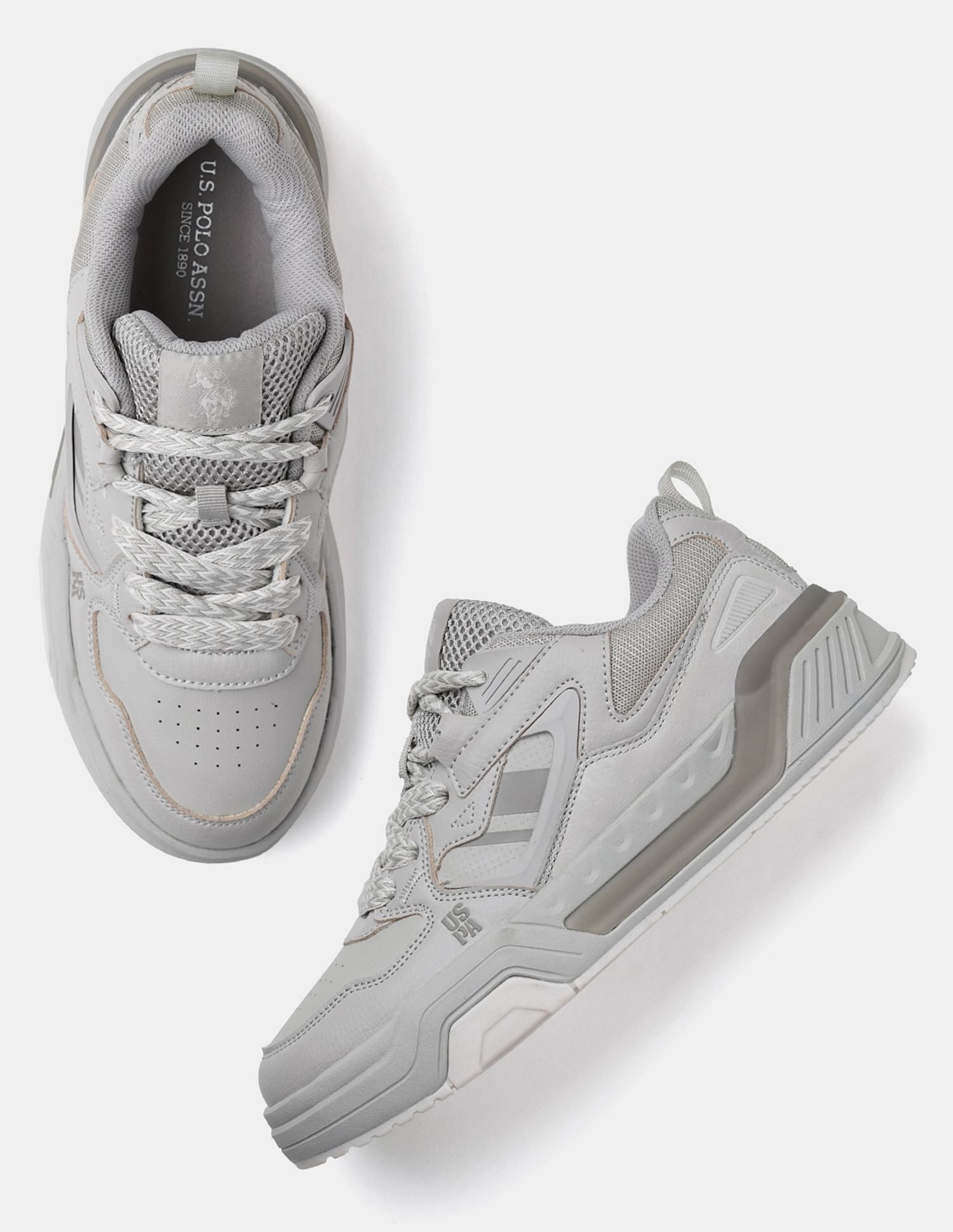 Men Damen Colour Blocked Sneakers Cream - U.S. POLO ASSN. | Large