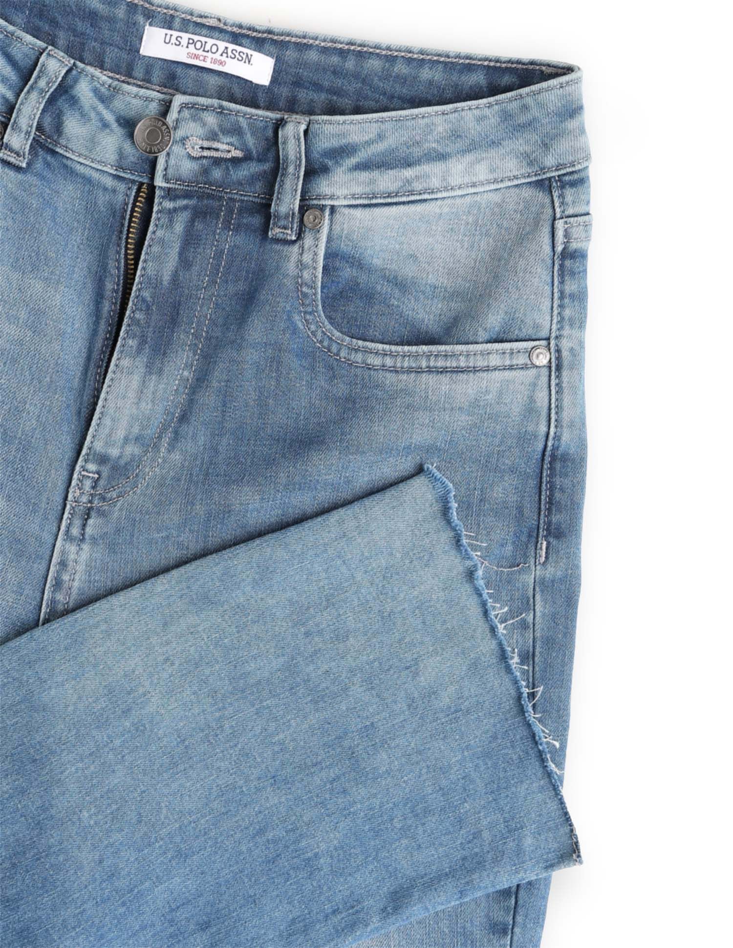 High Rise Straight Fit Jeans Blue - U.S. POLO ASSN. | Large