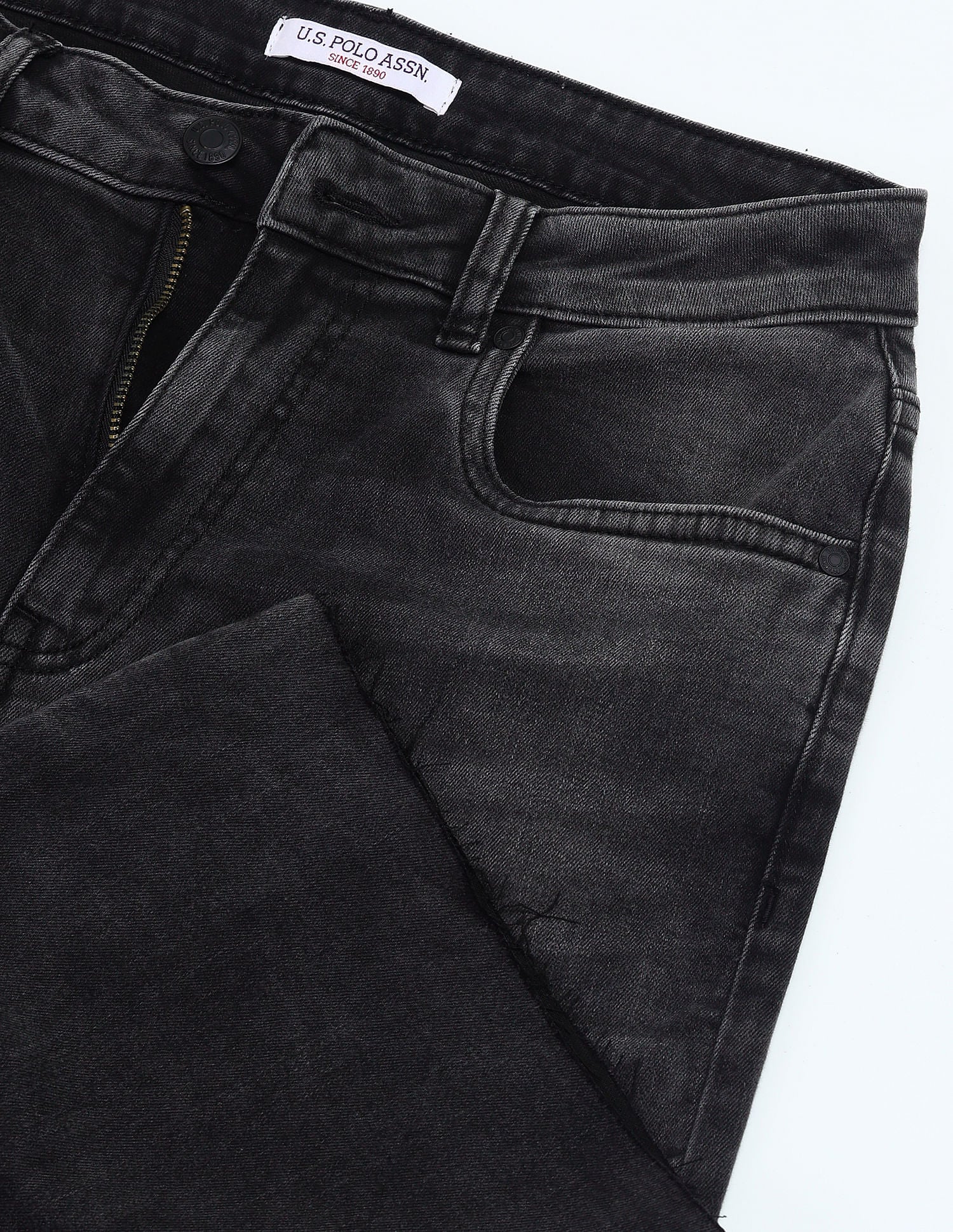 High Rise Wideleg Stretchable Jeans Dark Grey - U.S. POLO ASSN. | Large