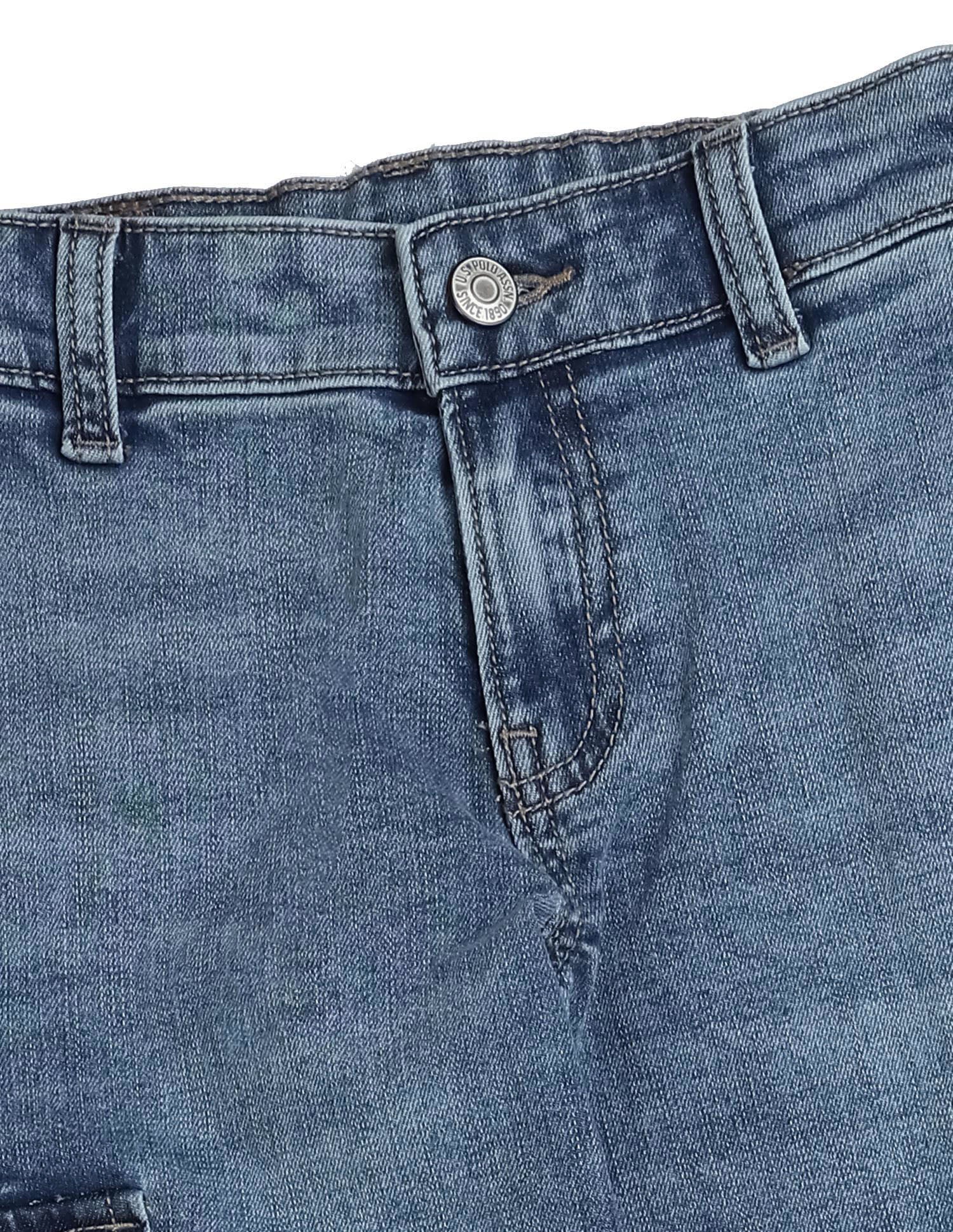 Boys Relaxed Fit Cargo Jeans Blue - U.S. POLO ASSN. | Large