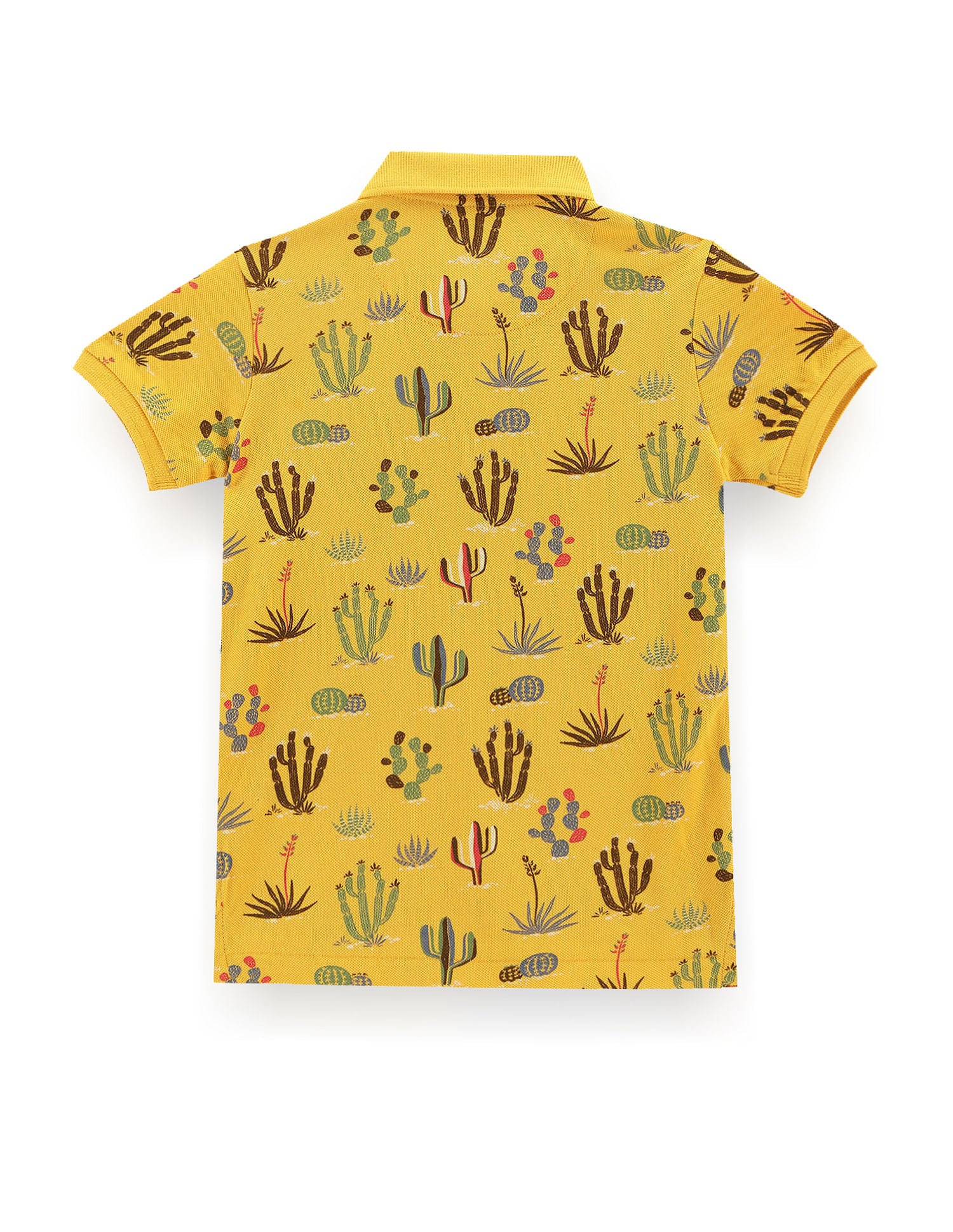 Boys Cactus Print Polo Shirt Yellow - U.S. POLO ASSN. | Large