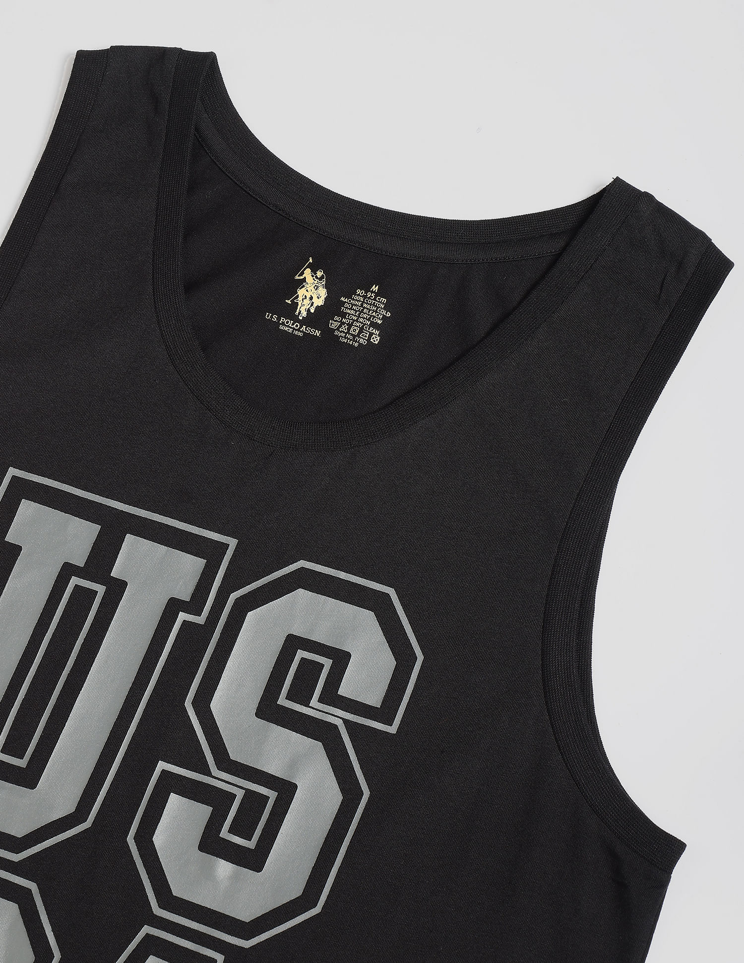 Brand Print Cotton IYBD Vest - Pack Of 1 Black - U.S. POLO ASSN. | Large