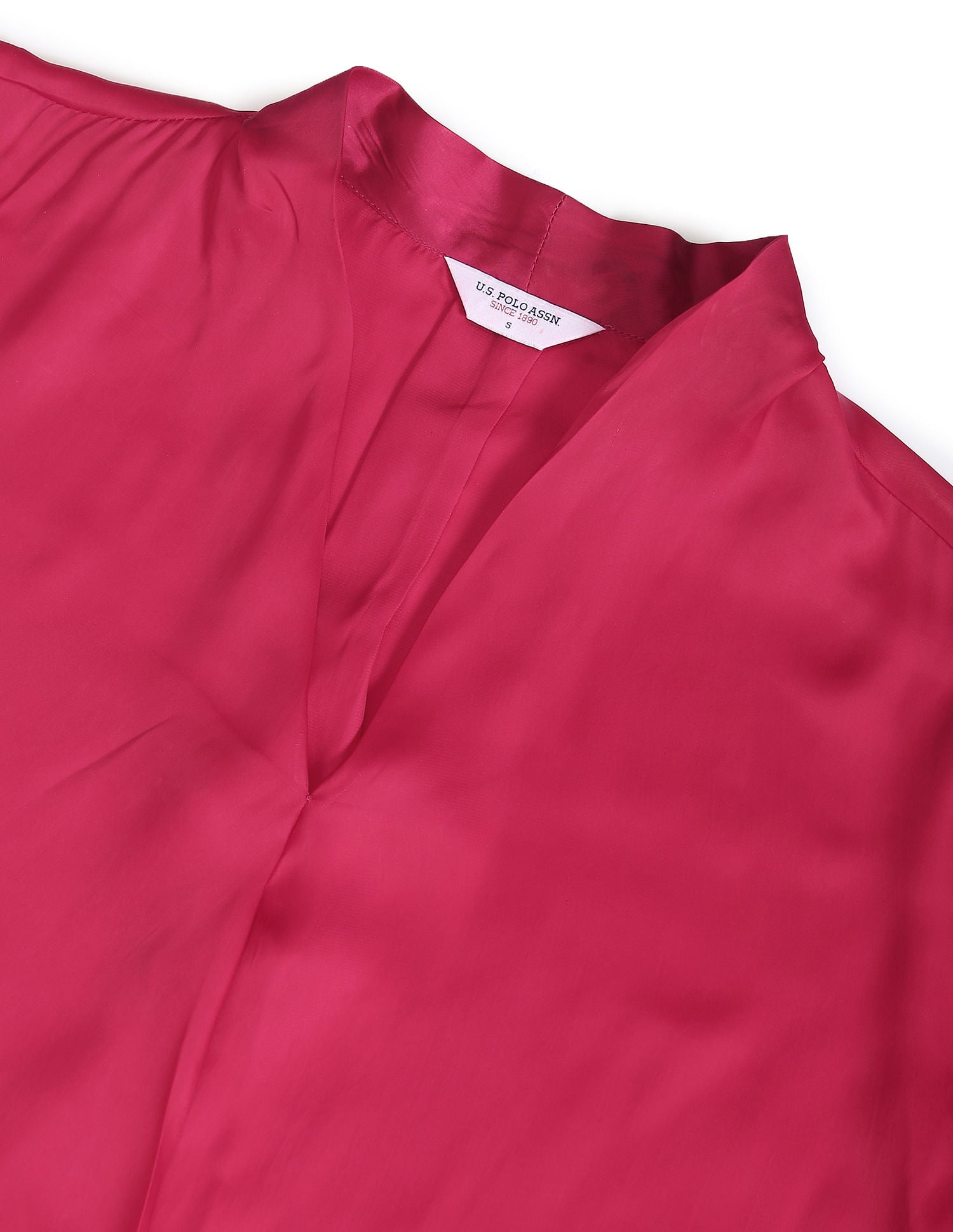 Surplice Neck Solid Top Dark Pink - U.S. POLO ASSN. | Large
