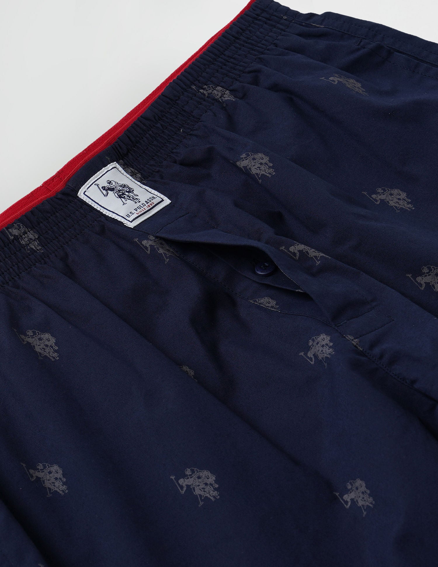 Signature Logo Pure Cotton I021 Boxers - Pack Of 1 Navy - U.S. POLO ASSN. | Large