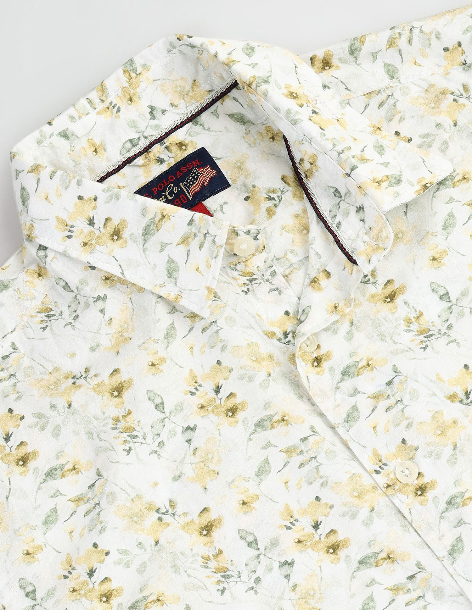 Short Sleeve Slim Fit Floral Shirt White - U.S. POLO ASSN. | Large