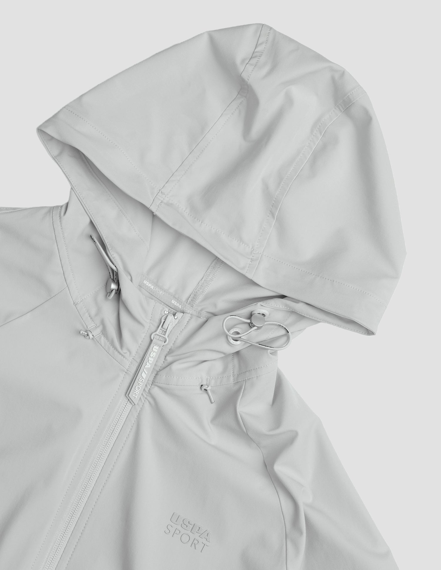 Solid Hooded Active Jacket Grey - U.S. Polo Assn. India | Large