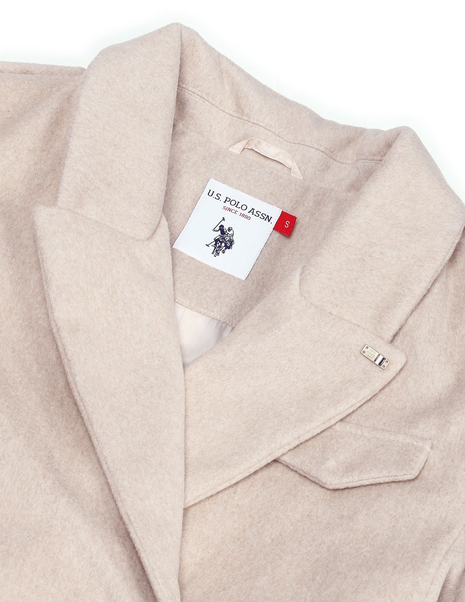 Longline Lapel Collar Jacket Beige - U.S. Polo Assn. India | Large