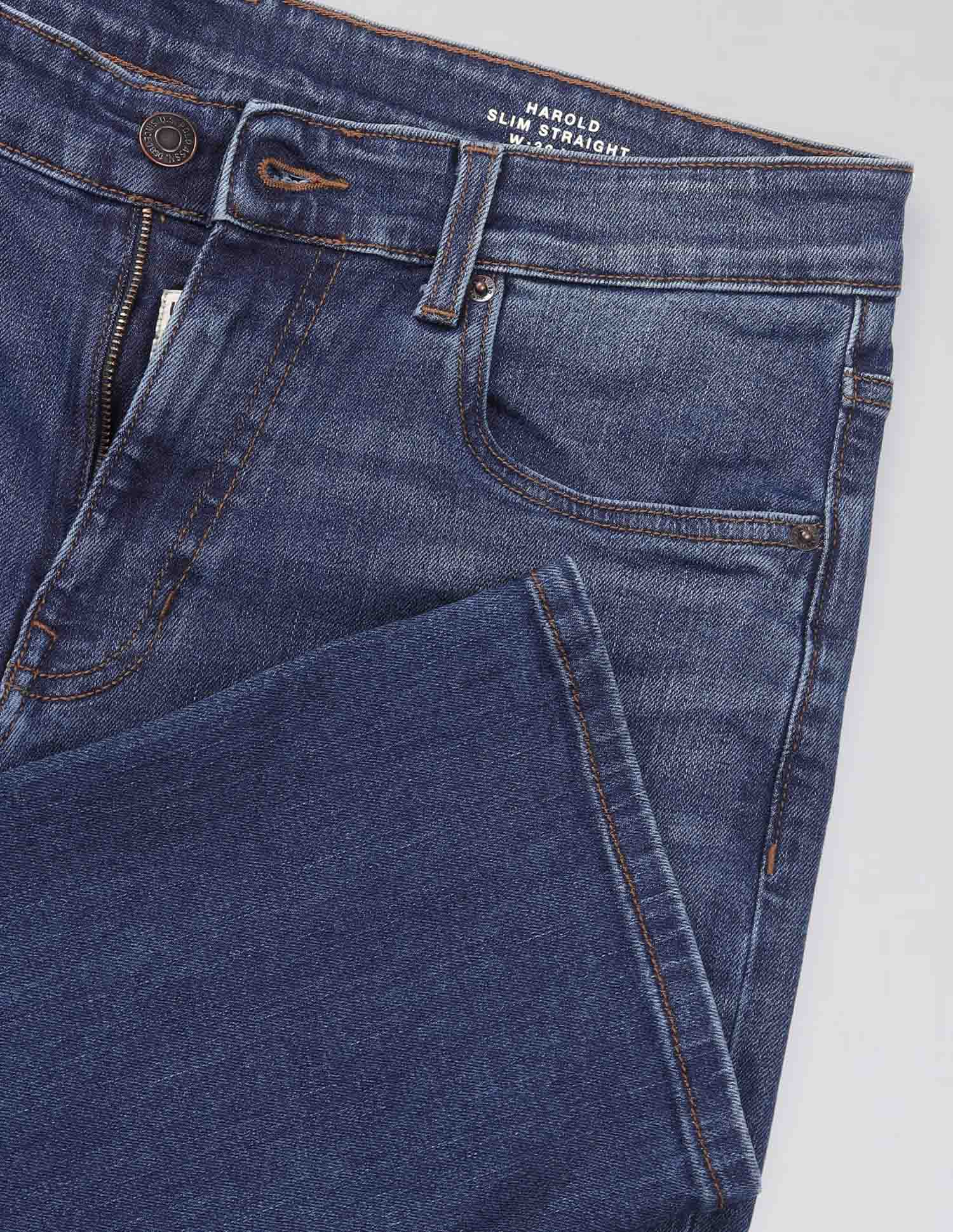 Harold Slim Straight Fit Vintage Jeans Mid Wash - U.S. Polo Assn. India | Large