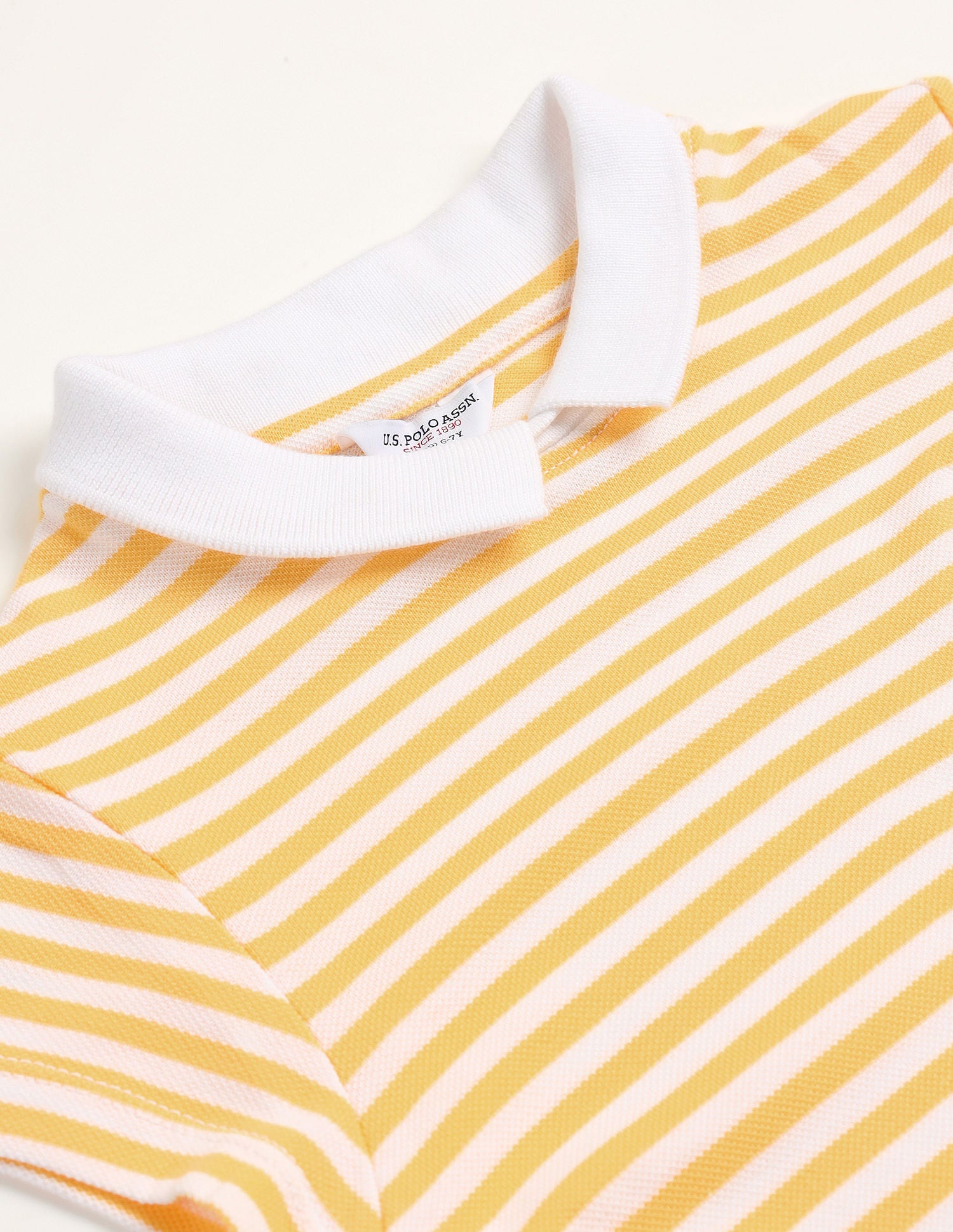 Girls Horizontal Stripes A-Line Dress Orange - U.S. Polo Assn. India | Large