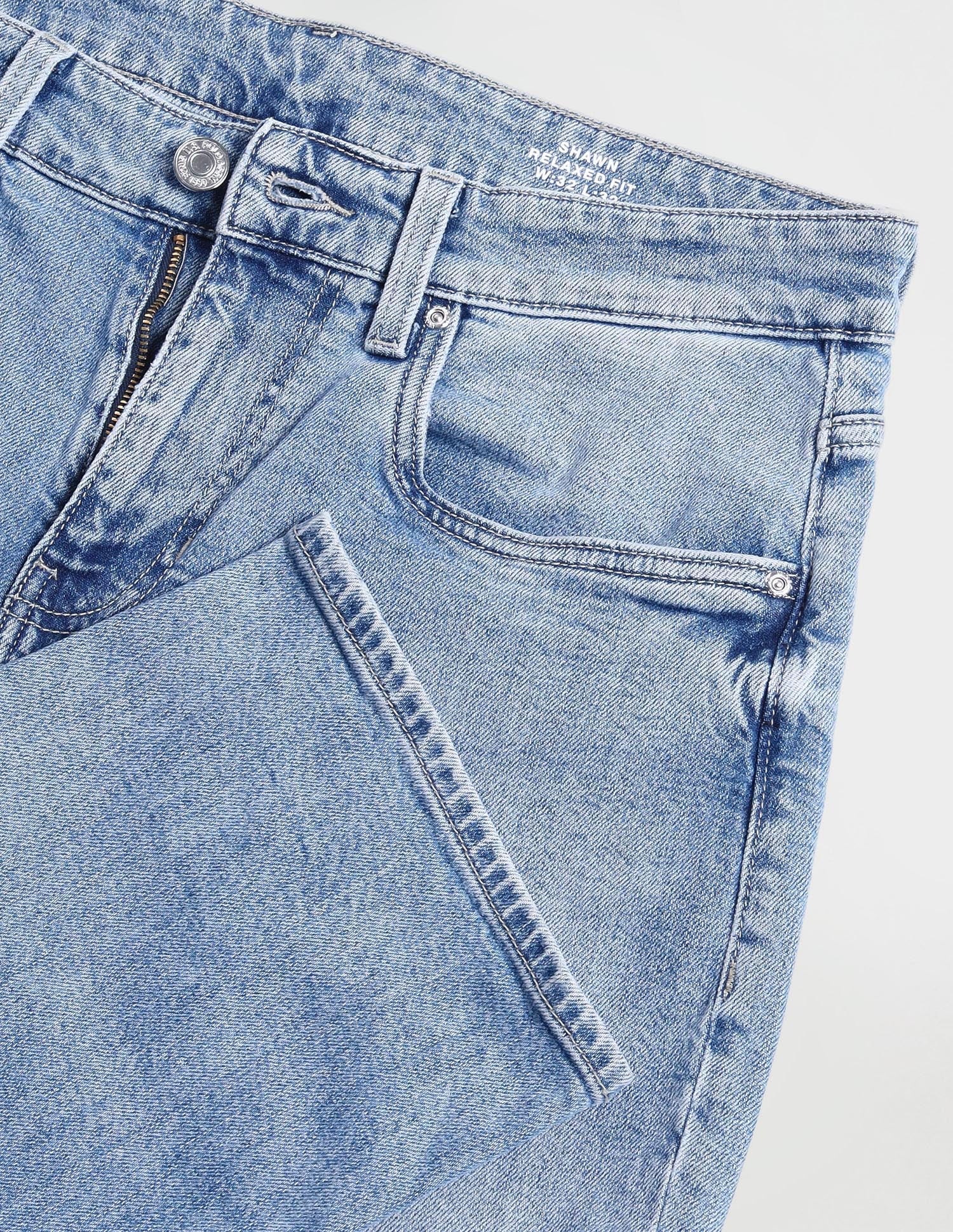 Shawn Relaxed Fit Blue Jeans Light Wash - U.S. Polo Assn. India | Large