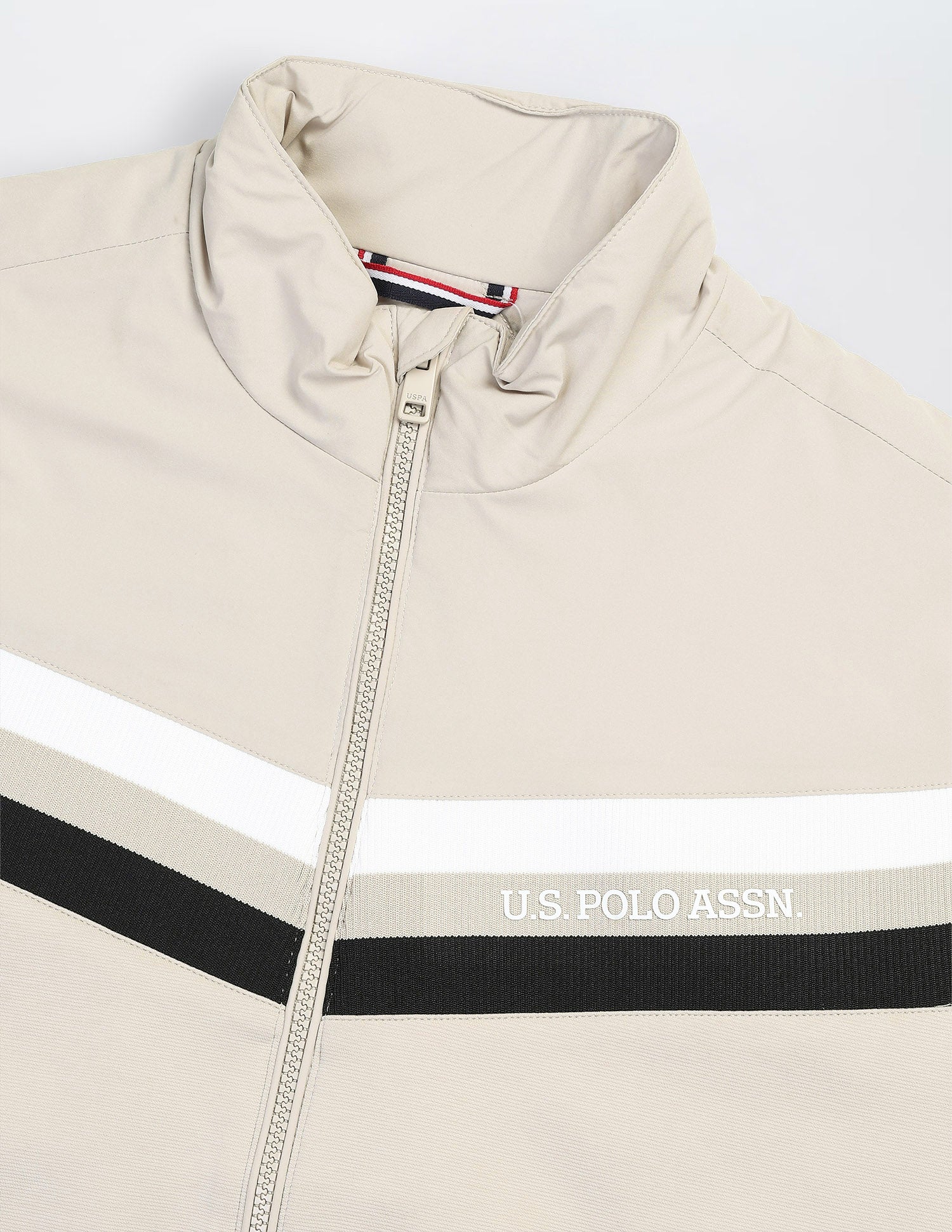 Solid Regular Fit Jacket Khaki - U.S. Polo Assn. India | Large