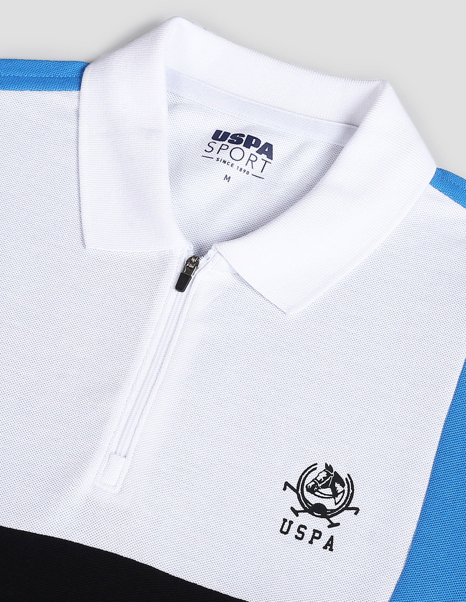 Panelled Sport Polo Shirt Blue - U.S. Polo Assn. India | Large