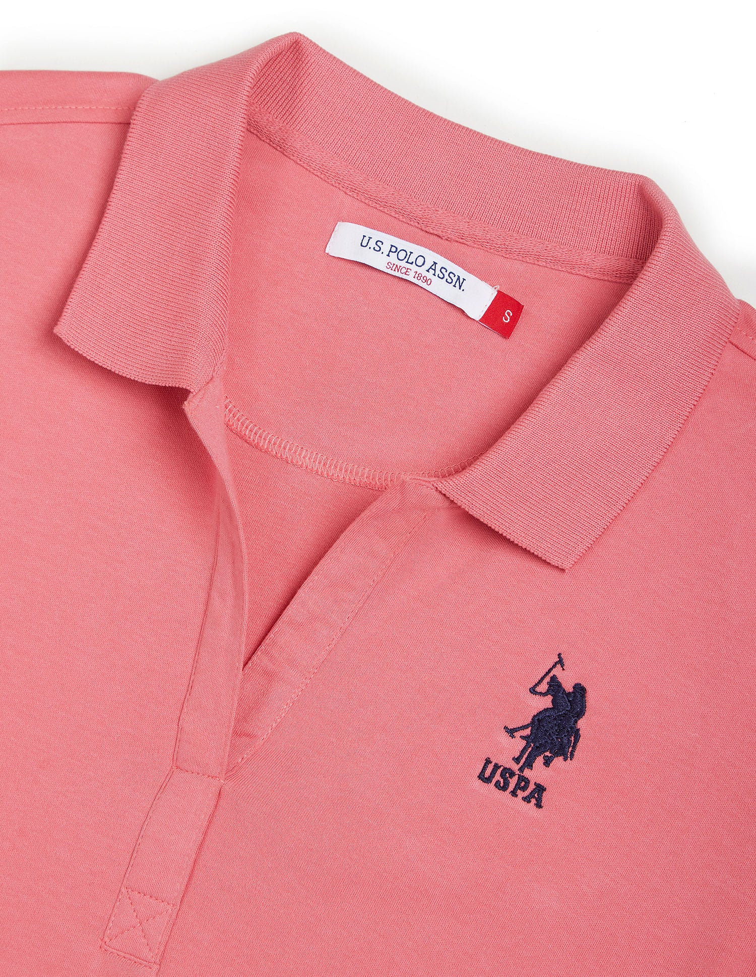 Long Sleeve Solid Polo Shirt Pink - U.S. POLO ASSN. | Large