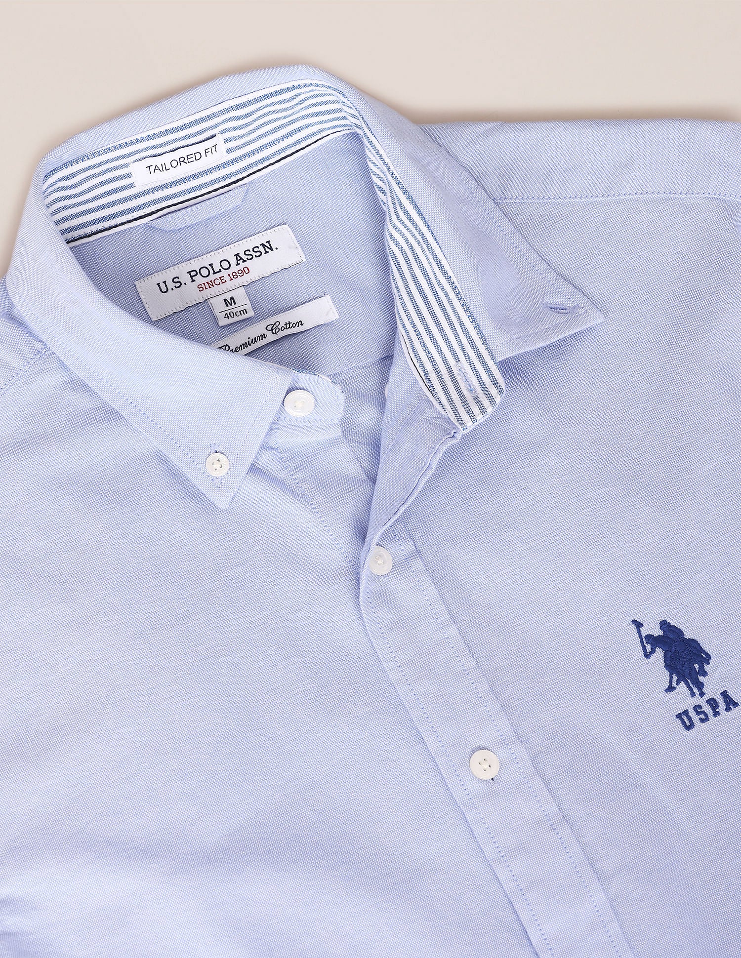Button Down Collar Cotton Solid Casual Shirt – U.S. Polo Assn. India
