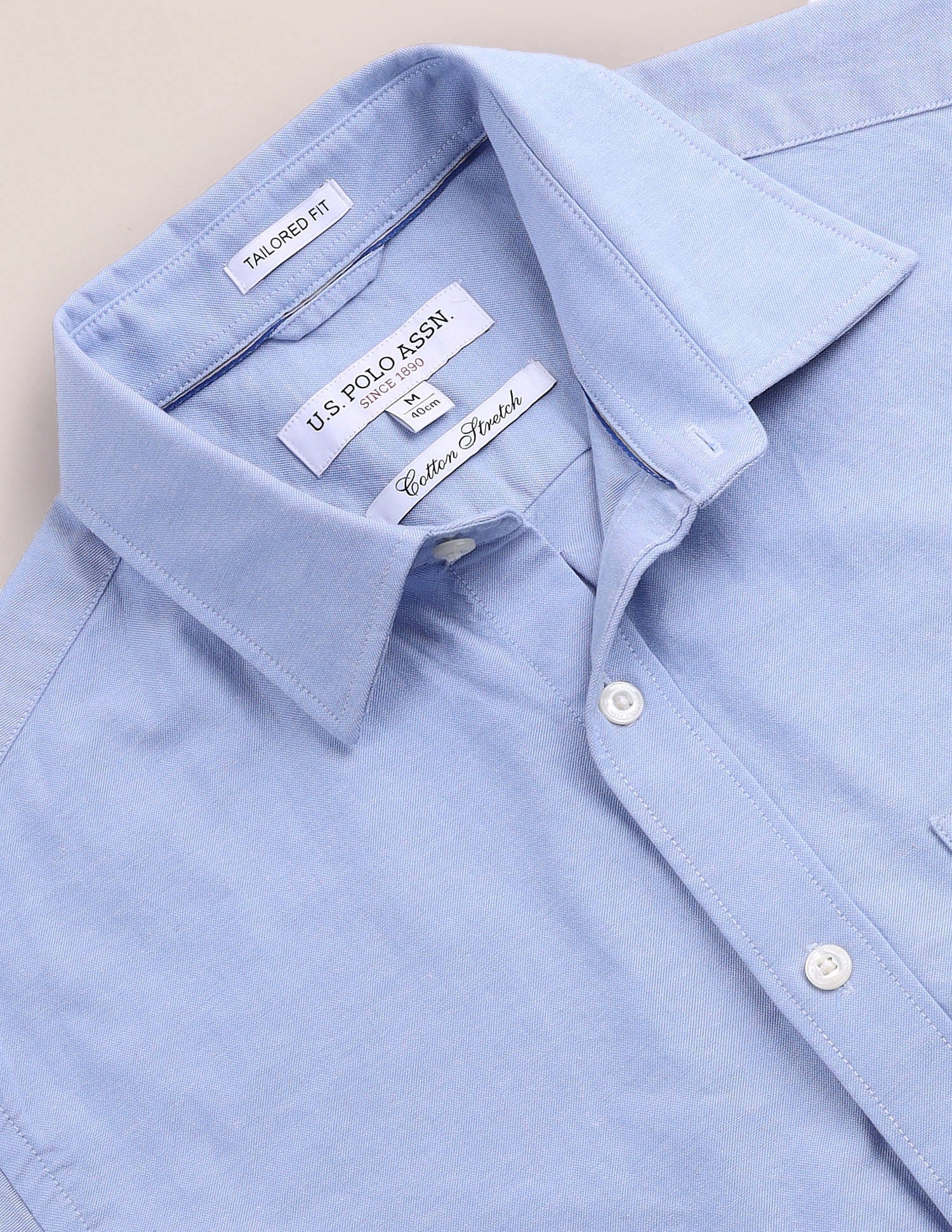 Tailored Fit Oxford Shirt Light Blue - U.S. POLO ASSN. | Large