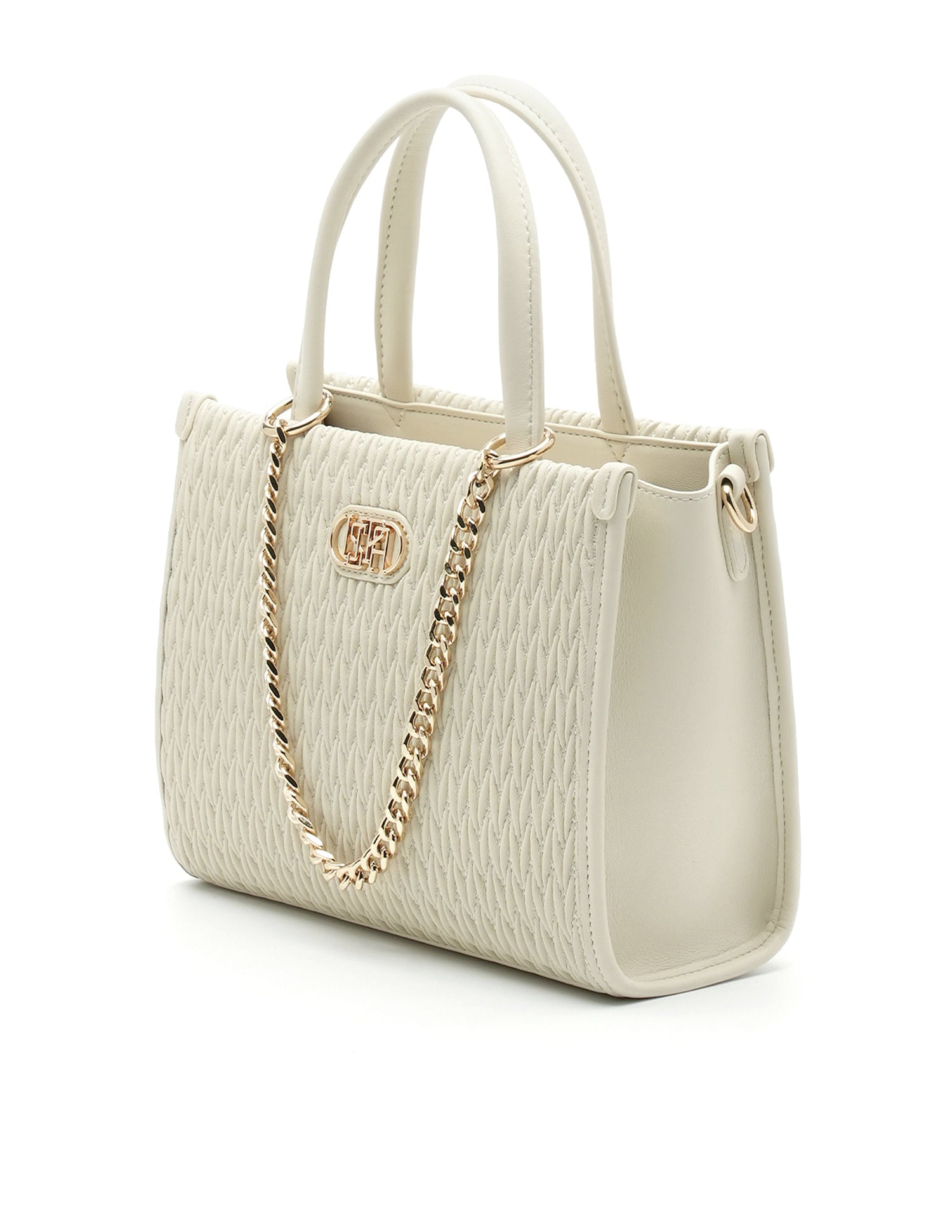 Chloe Textured Satchel Bag Off White - U.S. POLO ASSN. | Large