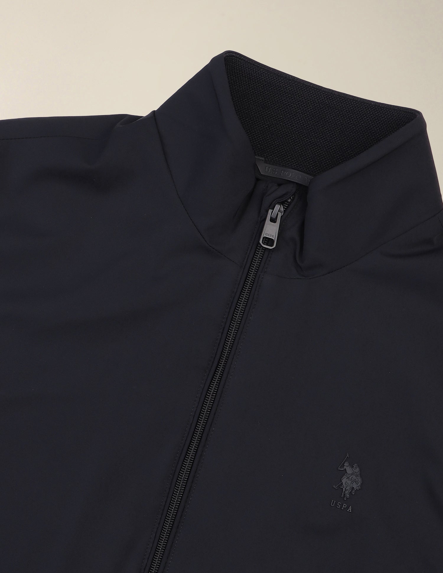 Solid Regular Fit Bomber Jacket Navy - U.S. Polo Assn. India | Large