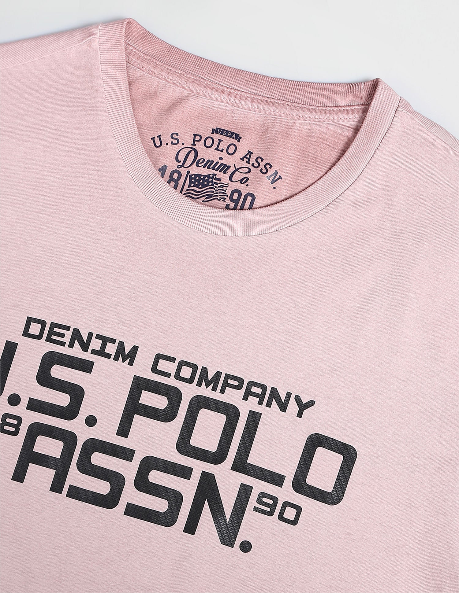 Iconic Brand Print T-Shirt Dusty Pink - U.S. Polo Assn. India | Large