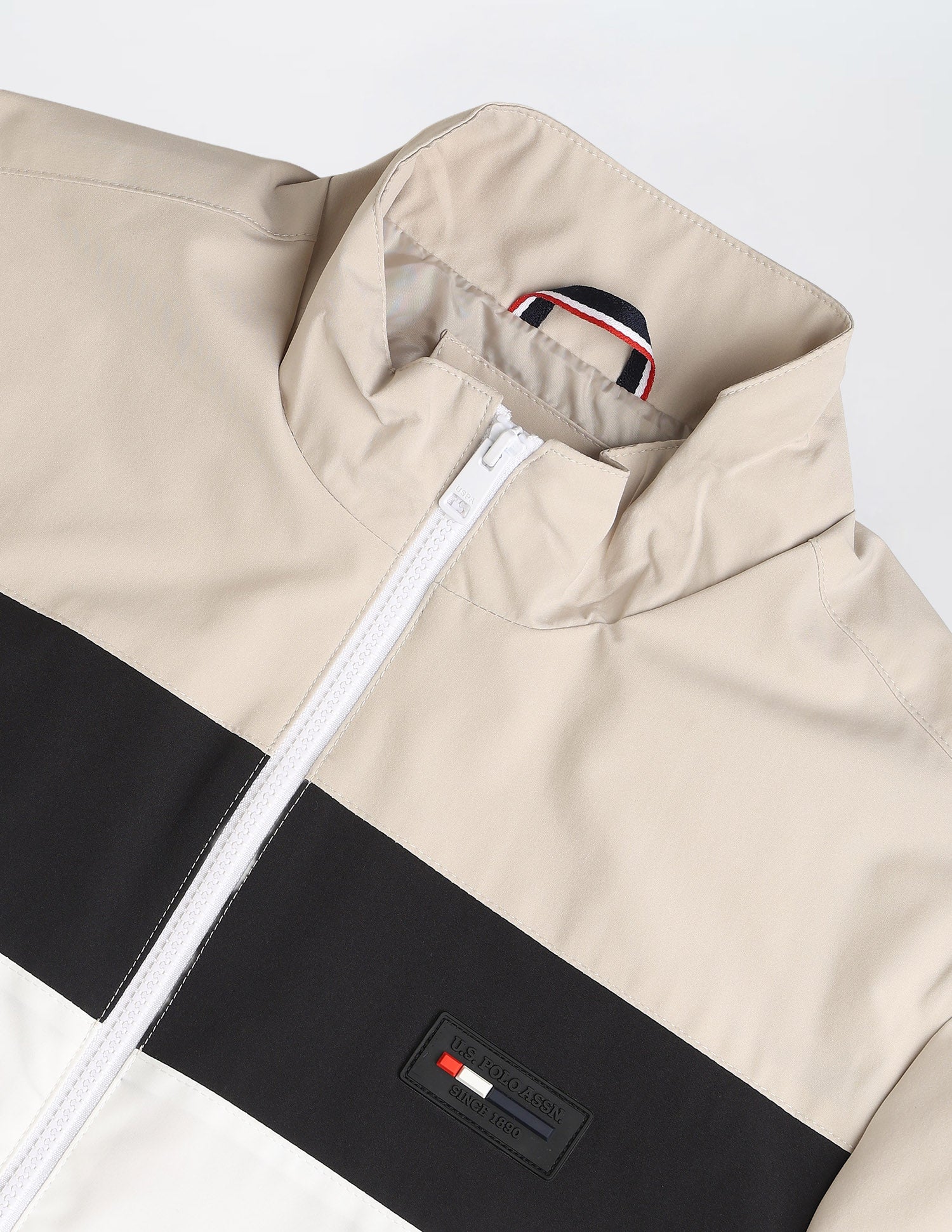Colour Blocked Regular Fit Casual Jacket Beige - U.S. POLO ASSN. | Large