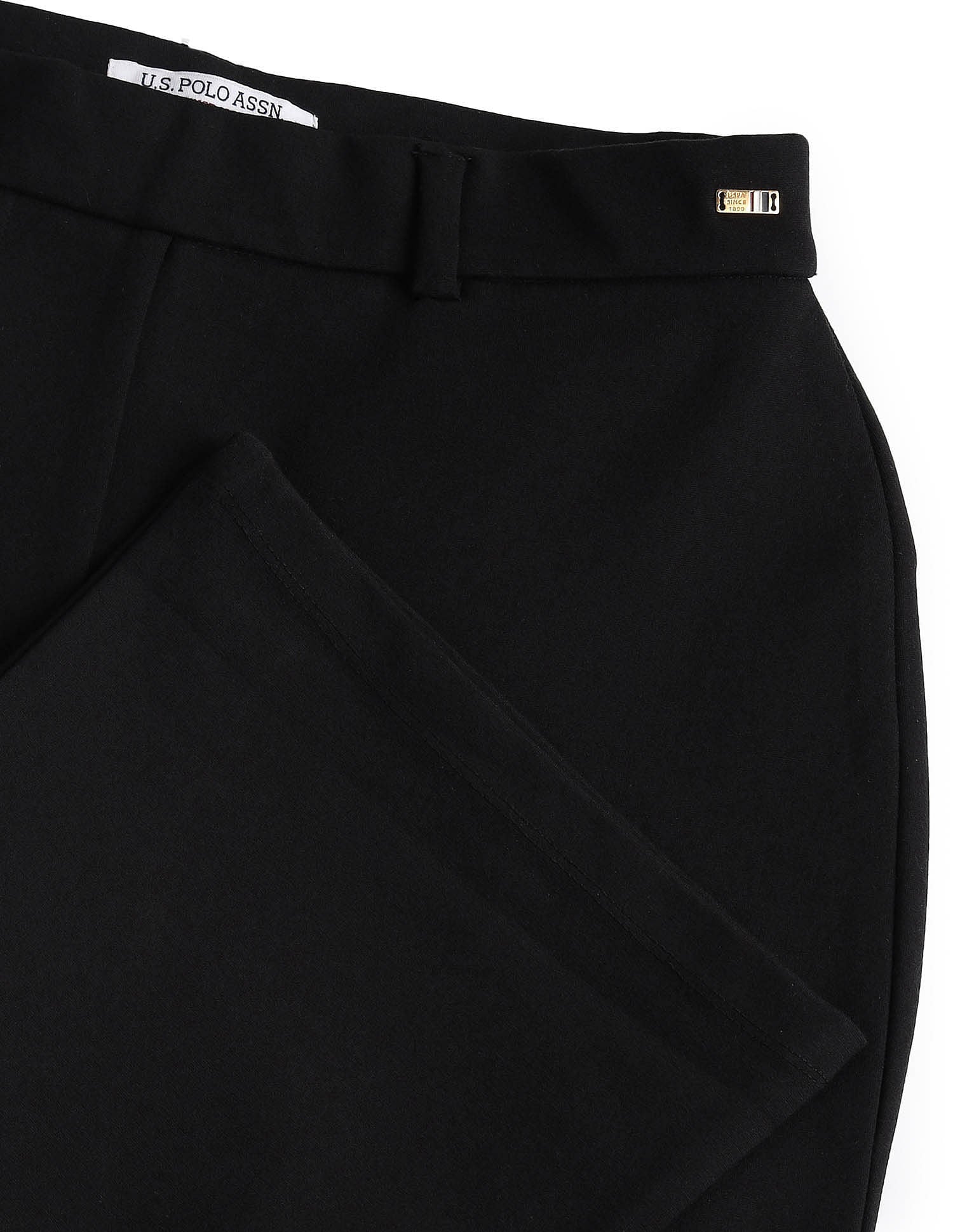 Straight Fit Ponte Roma Trousers Black - U.S. POLO ASSN. | Large