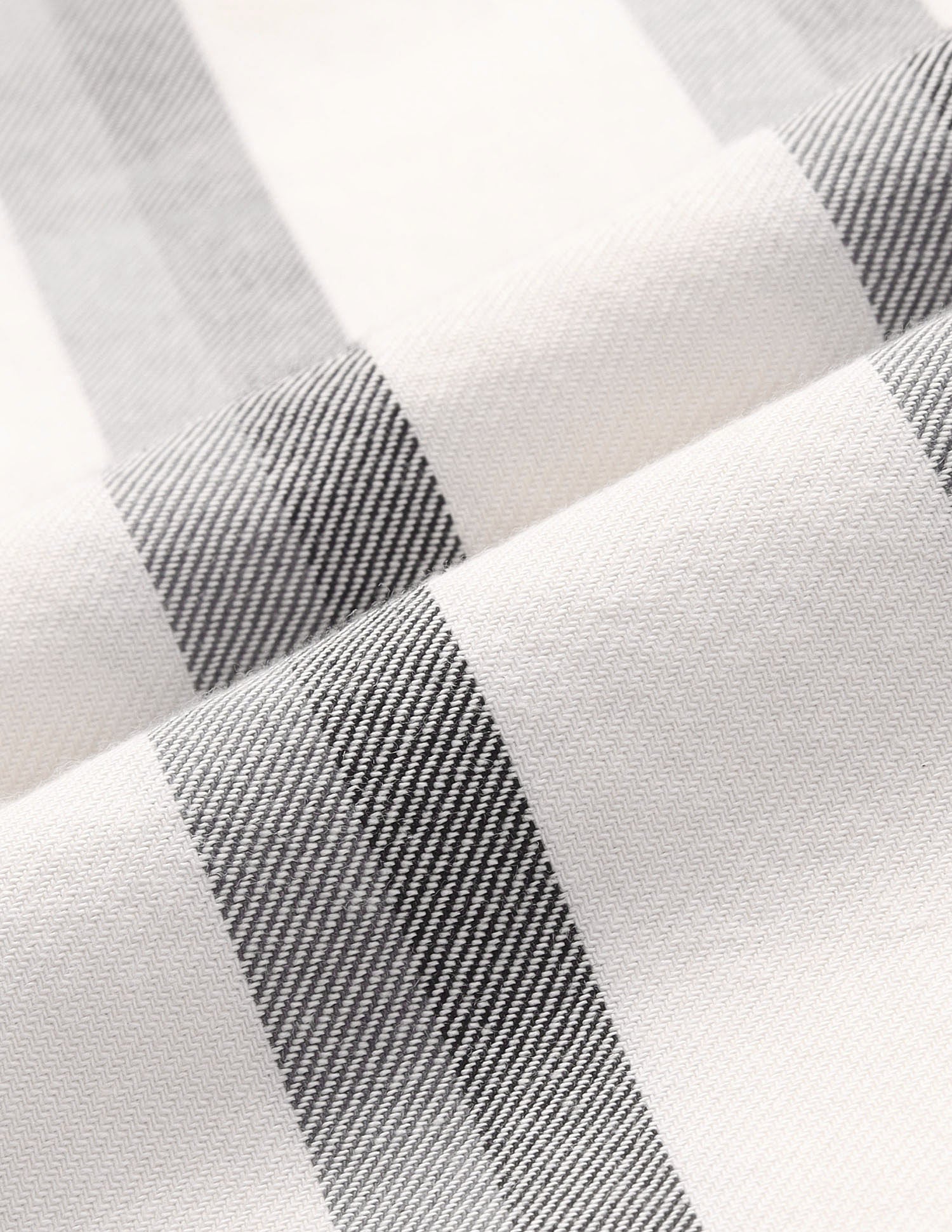 Vertical Striped Pure Cotton Shirt Ivory - U.S. Polo Assn. India | Large