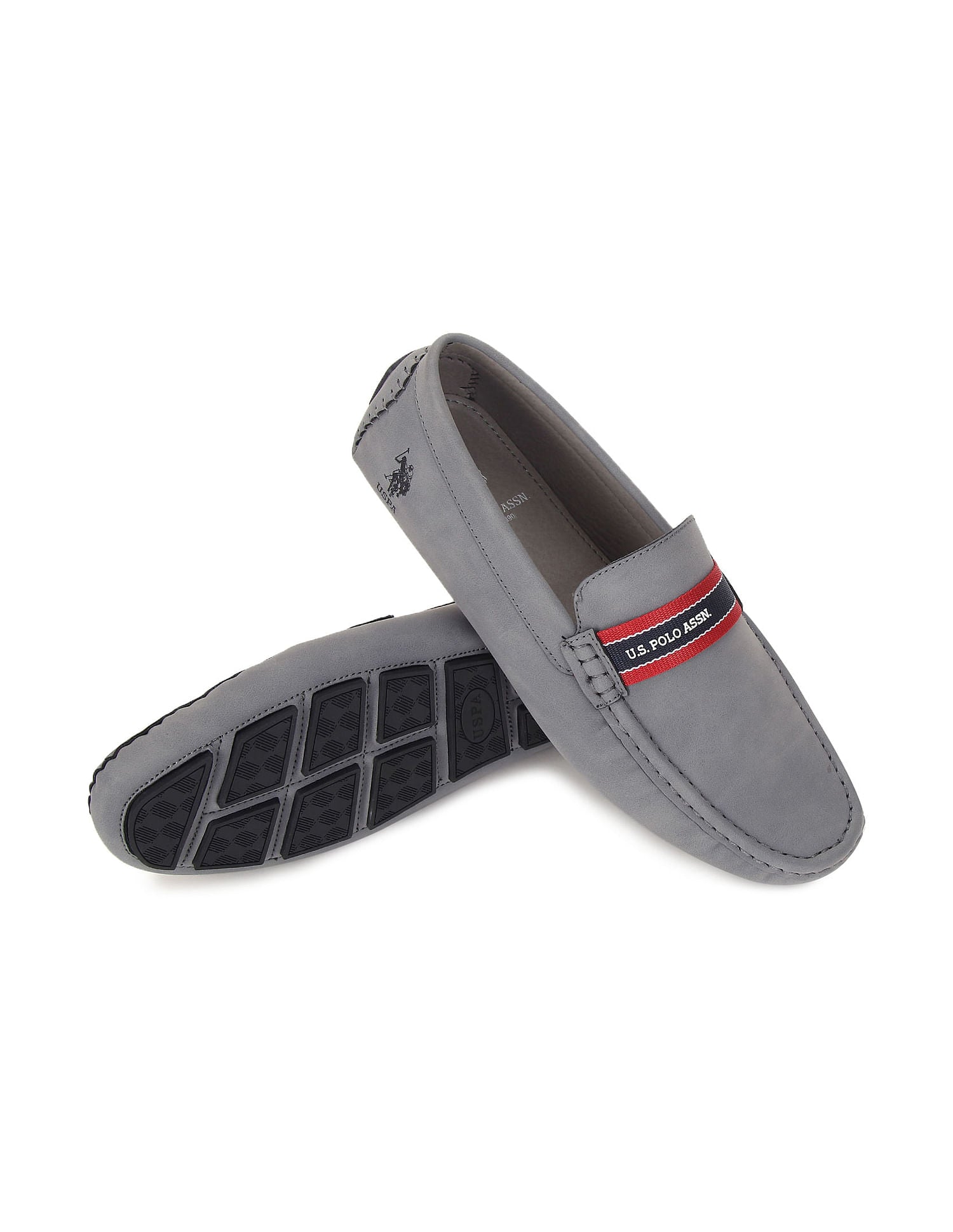 Round Toe Textured Perez 2.0 Shoes Grey - U.S. Polo Assn. India | Large