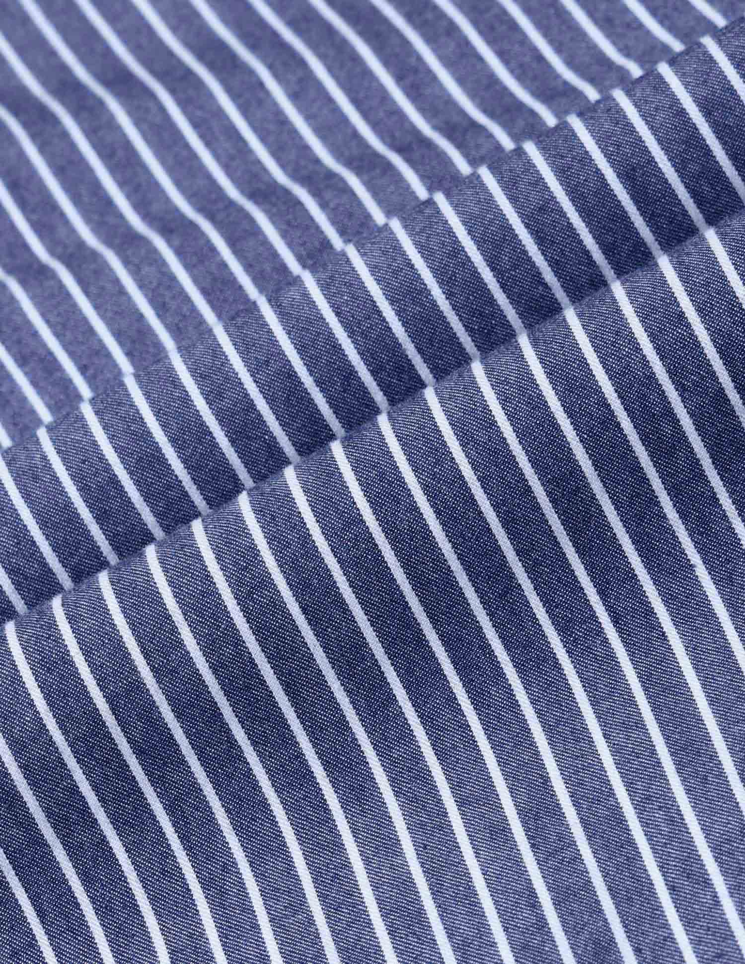Vertical Striped Pure Cotton Shirt Indigo - U.S. Polo Assn. India | Large