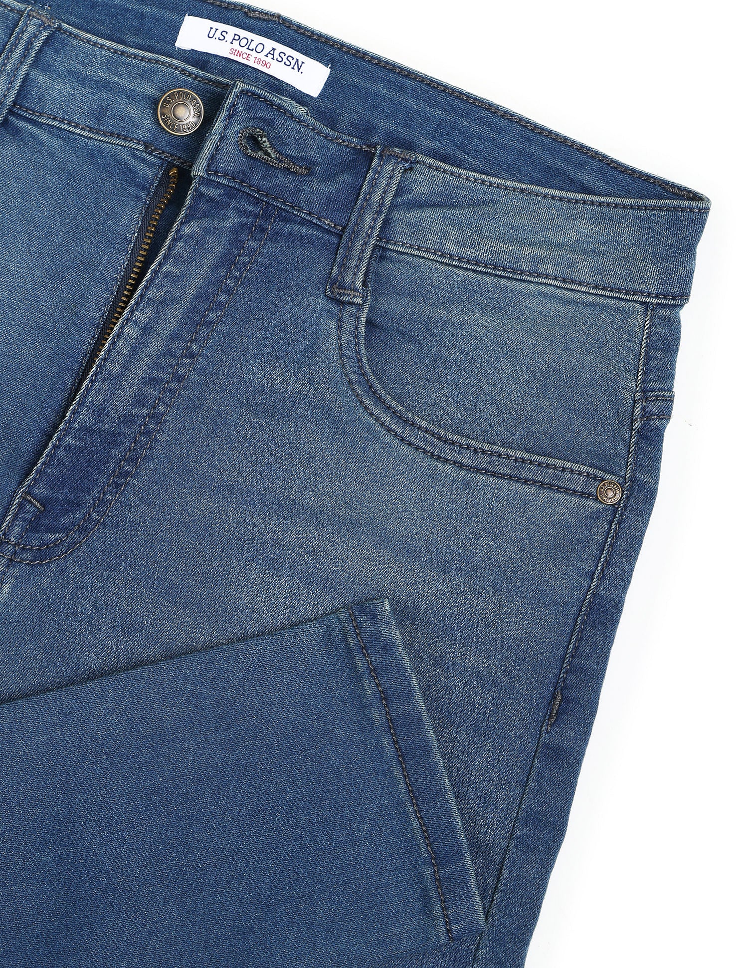 High Rise Skinny Fit Tinted Jeans Blue - U.S. Polo Assn. India | Large