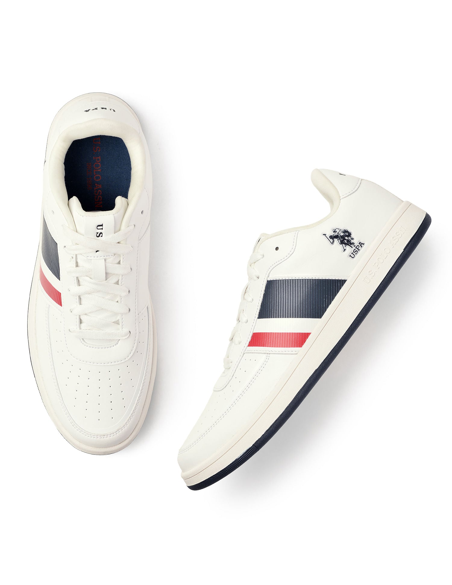 Men Gael Off White Retro Court Sneakers White - U.S. POLO ASSN. | Large