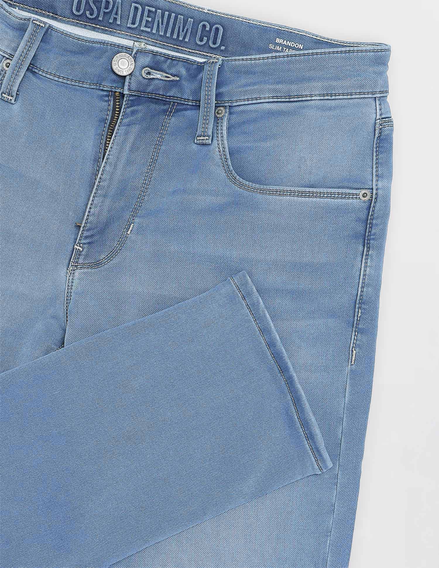 Mid Rise Brandon Slim-Tapered Fit Jeans Light Blue - U.S. Polo Assn. India | Large