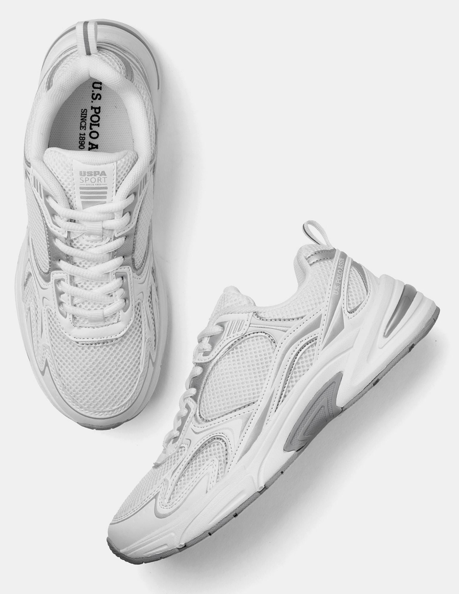 Women Eun-Ji Colour Blocked Sneakers Off White - U.S. POLO ASSN. | Large