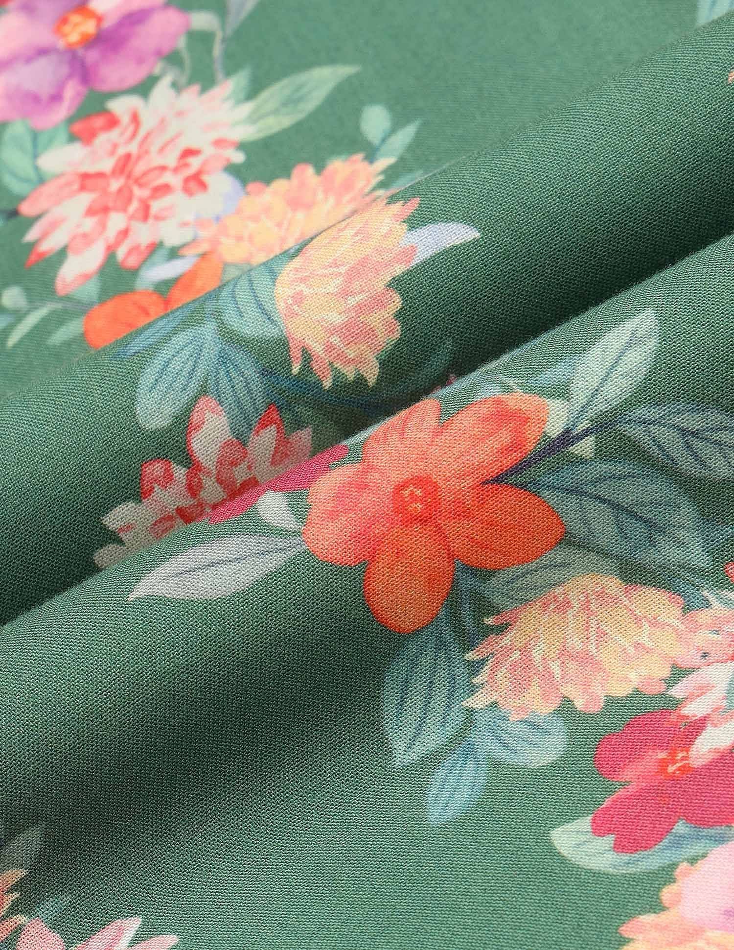 Floral Printed Regular Fit Shirt Green - U.S. POLO ASSN. | Large