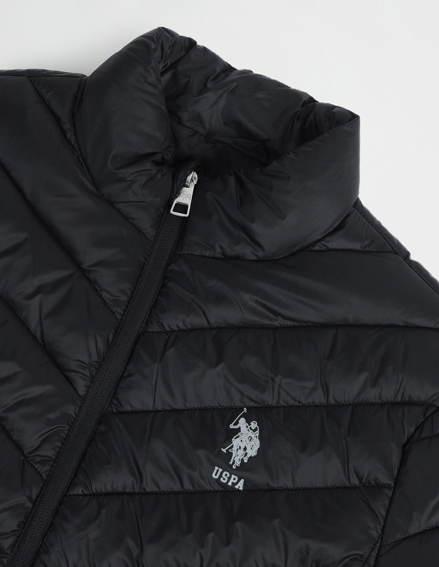 Solid Regular Fit Jacket Black - U.S. Polo Assn. India | Large