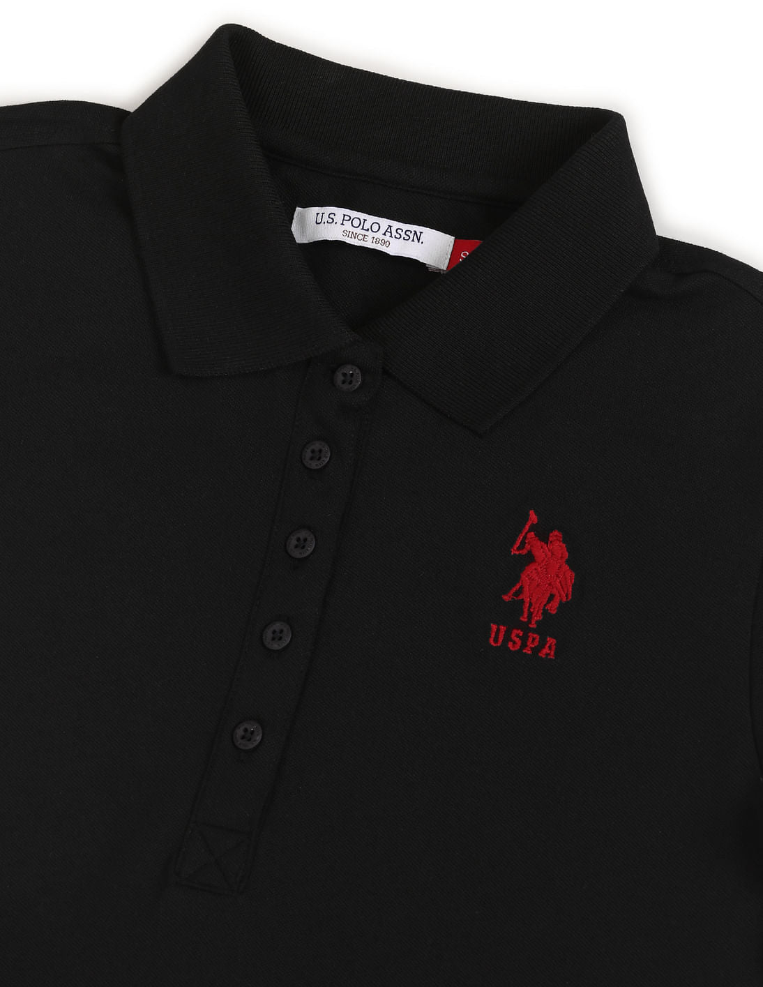 Solid Pique Polo Shirt Black - U.S. POLO ASSN. | Large