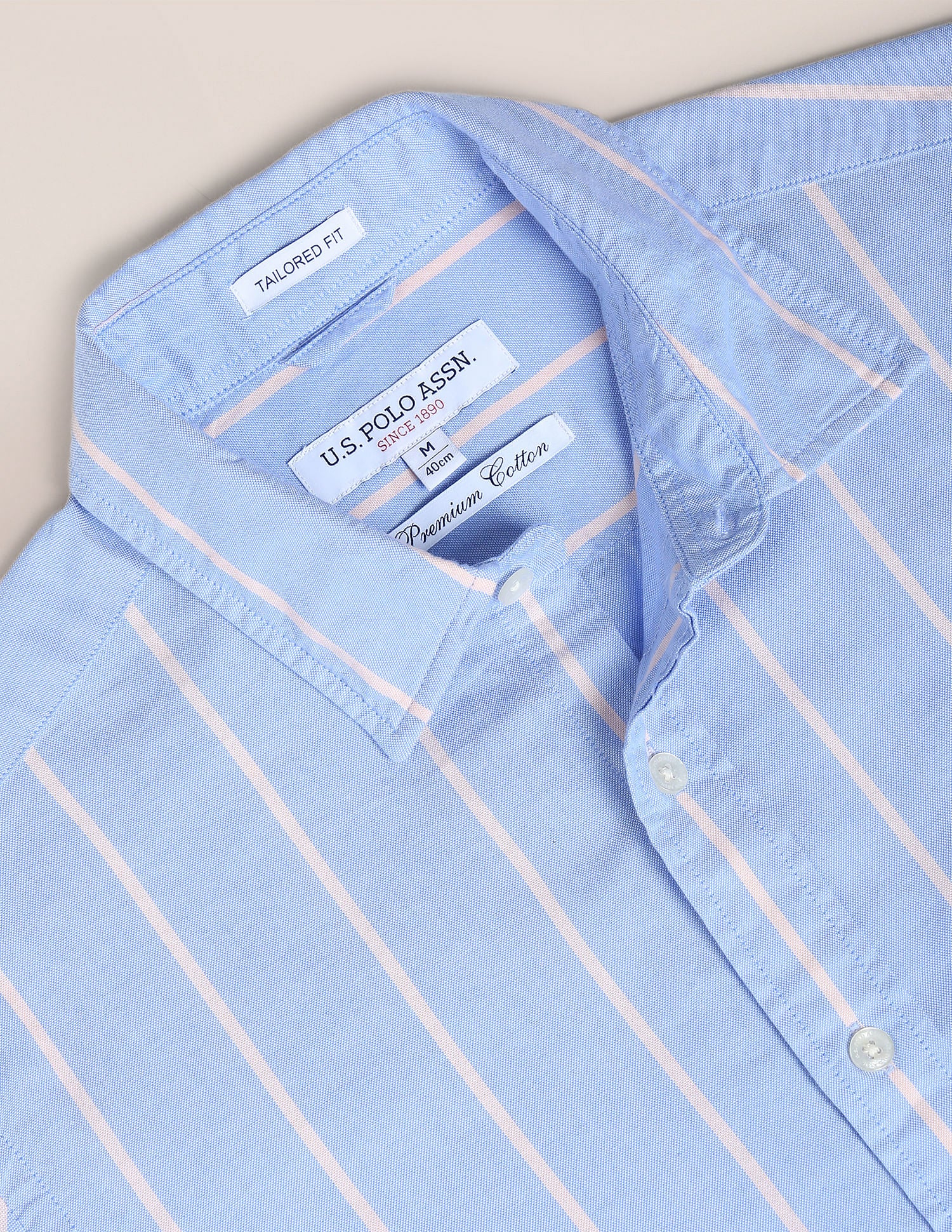 Premium Cotton Dobby Shirt Blue - U.S. Polo Assn. India | Large