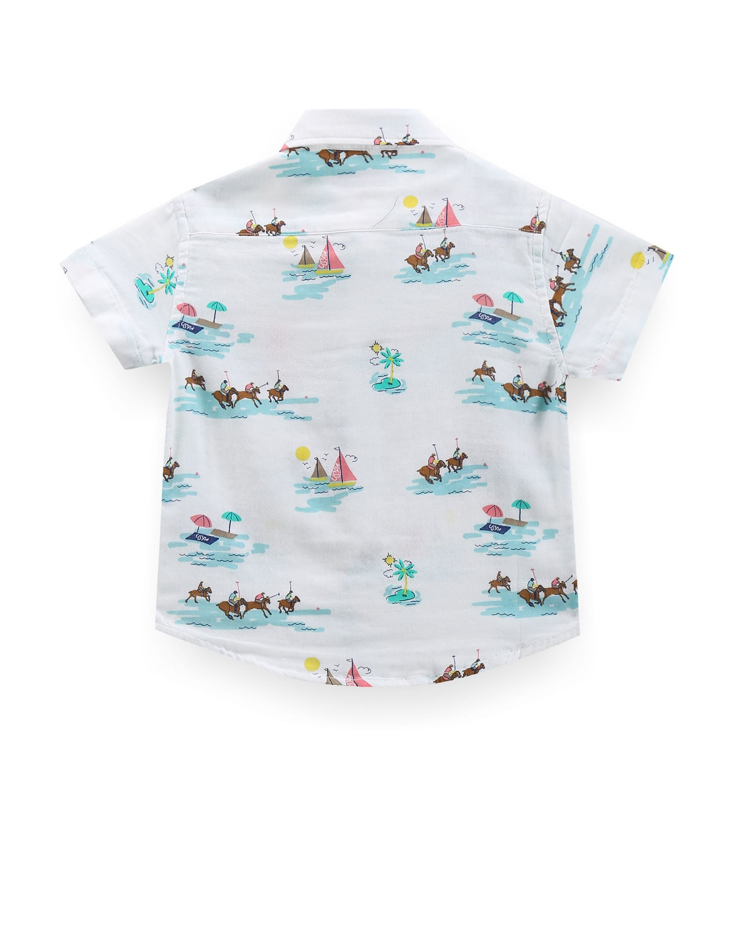 Boys Graphic Print Cotton Shirt White - U.S. POLO ASSN. | Large