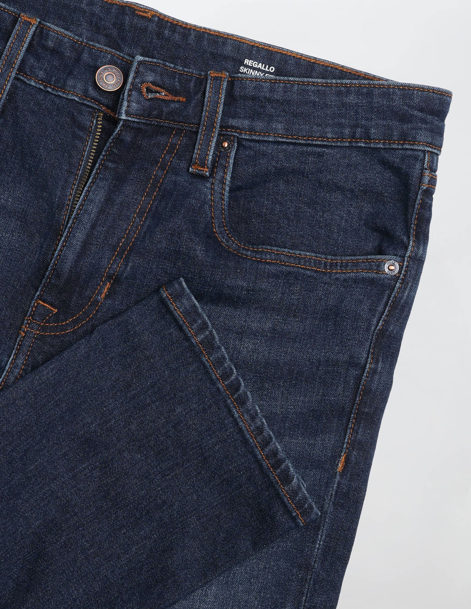 Regallo Skinny Fit Blue Jeans Mid Blue - U.S. Polo Assn. India | Large