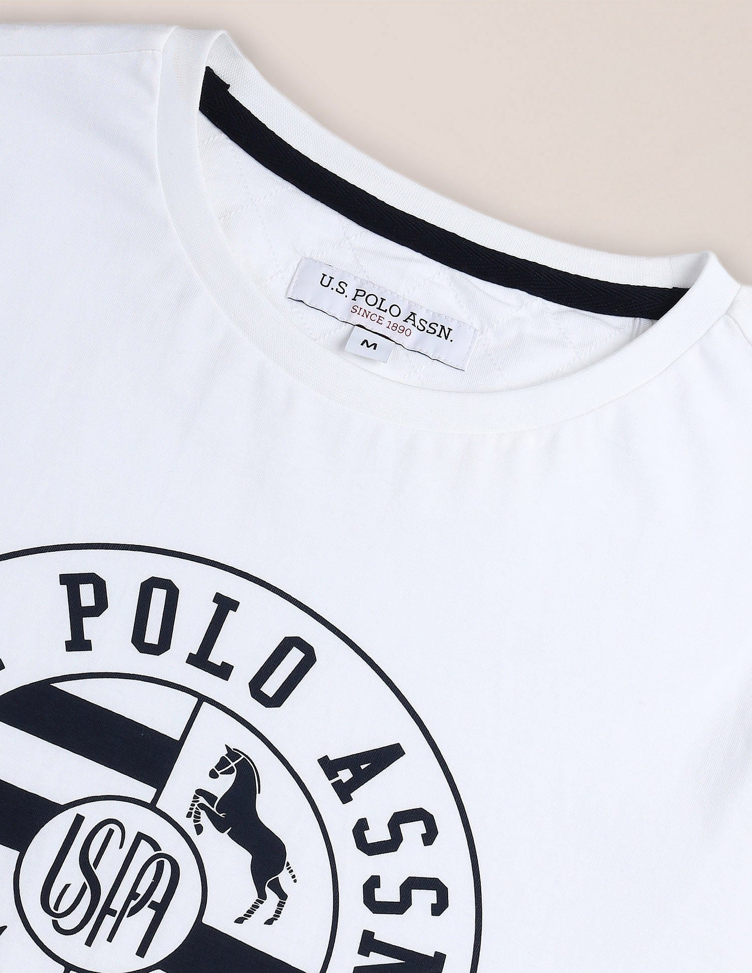 Brand Print Slim Fit T-Shirt White - U.S. Polo Assn. India | Large