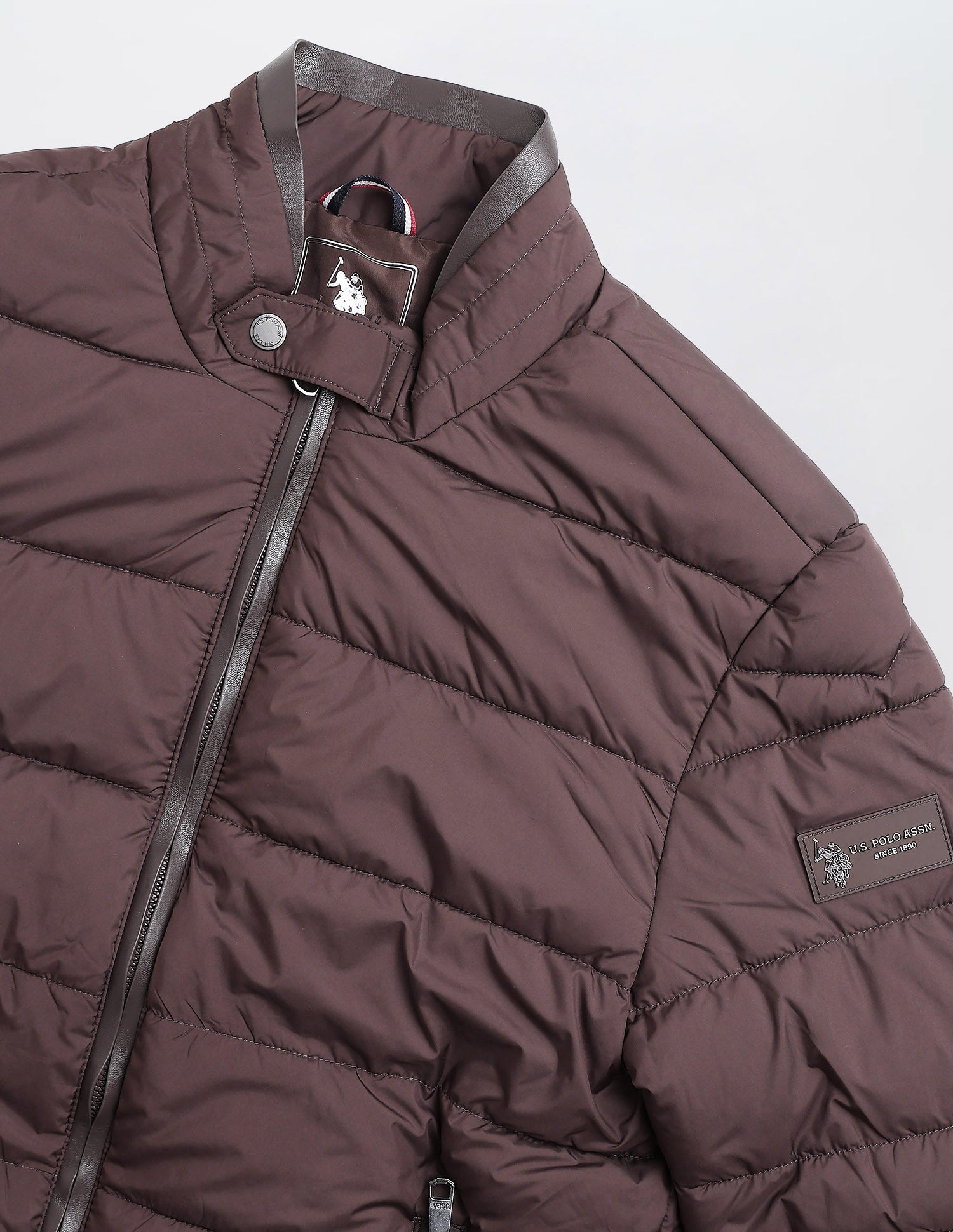 High Neck Puffer Jacket Choco - U.S. POLO ASSN. | Large