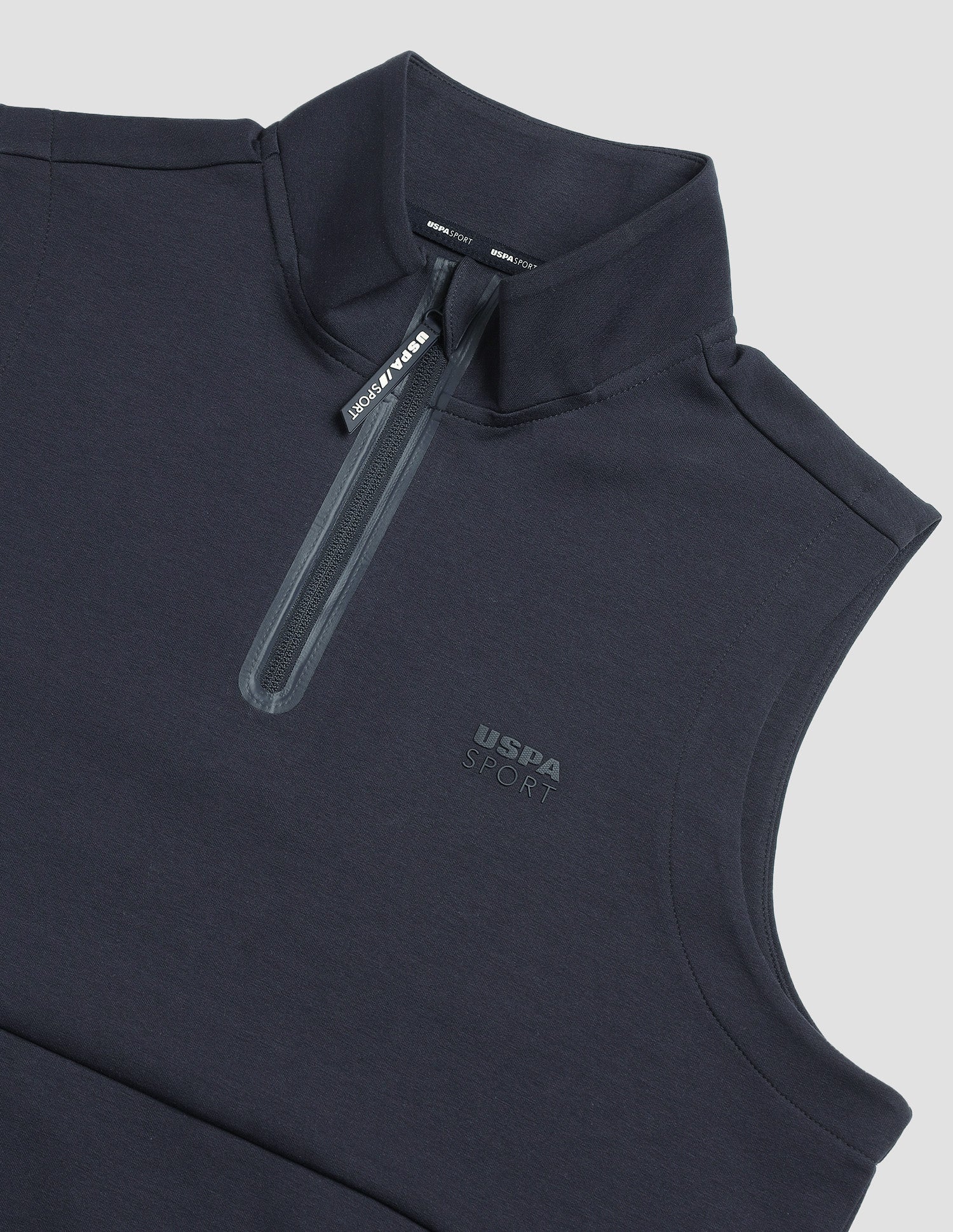 Solid Regular Fit Active Sweatshirt Navy - U.S. Polo Assn. India | Large