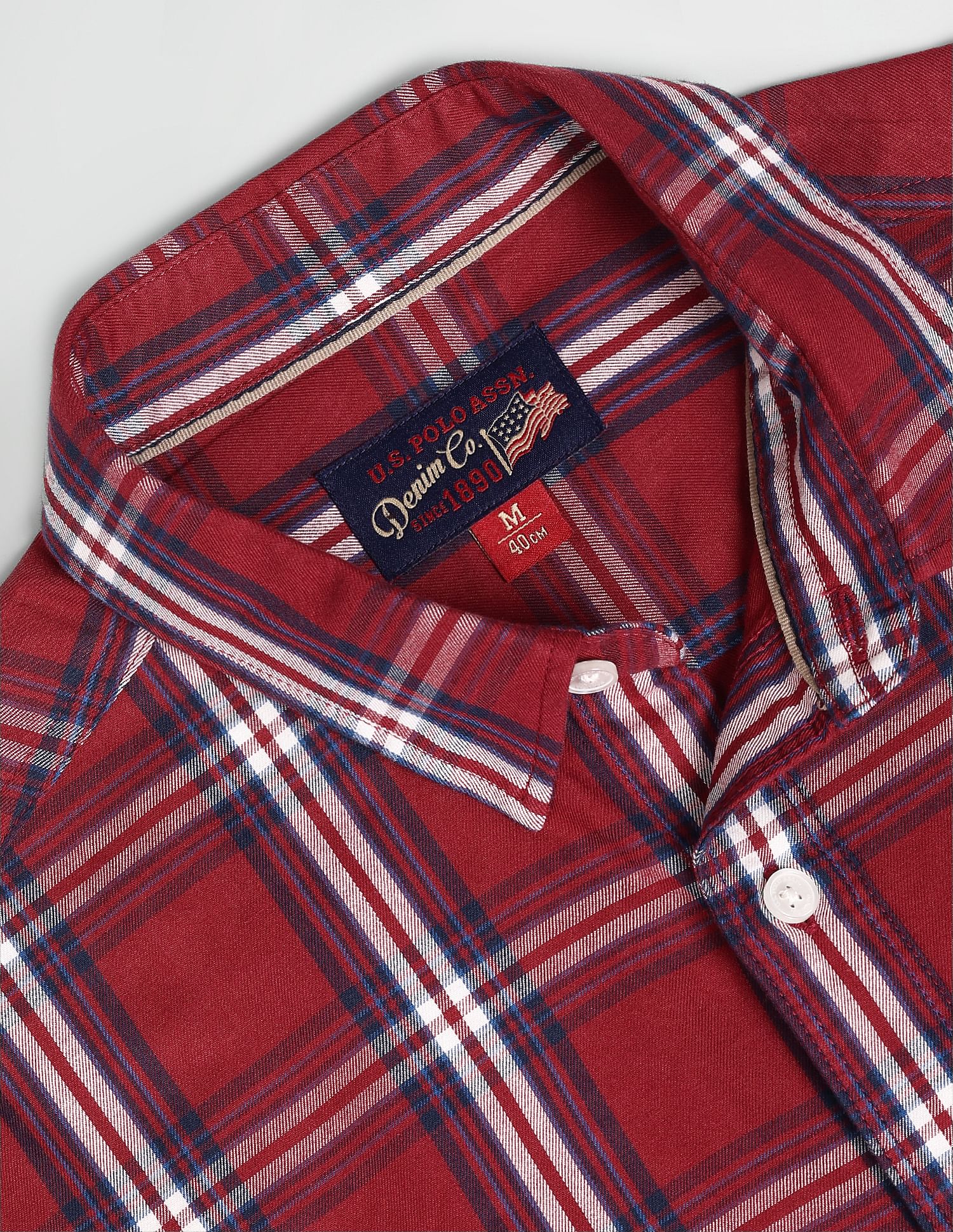 Spread Collar Twill Formal Shirt Maroon - U.S. Polo Assn. India | Large