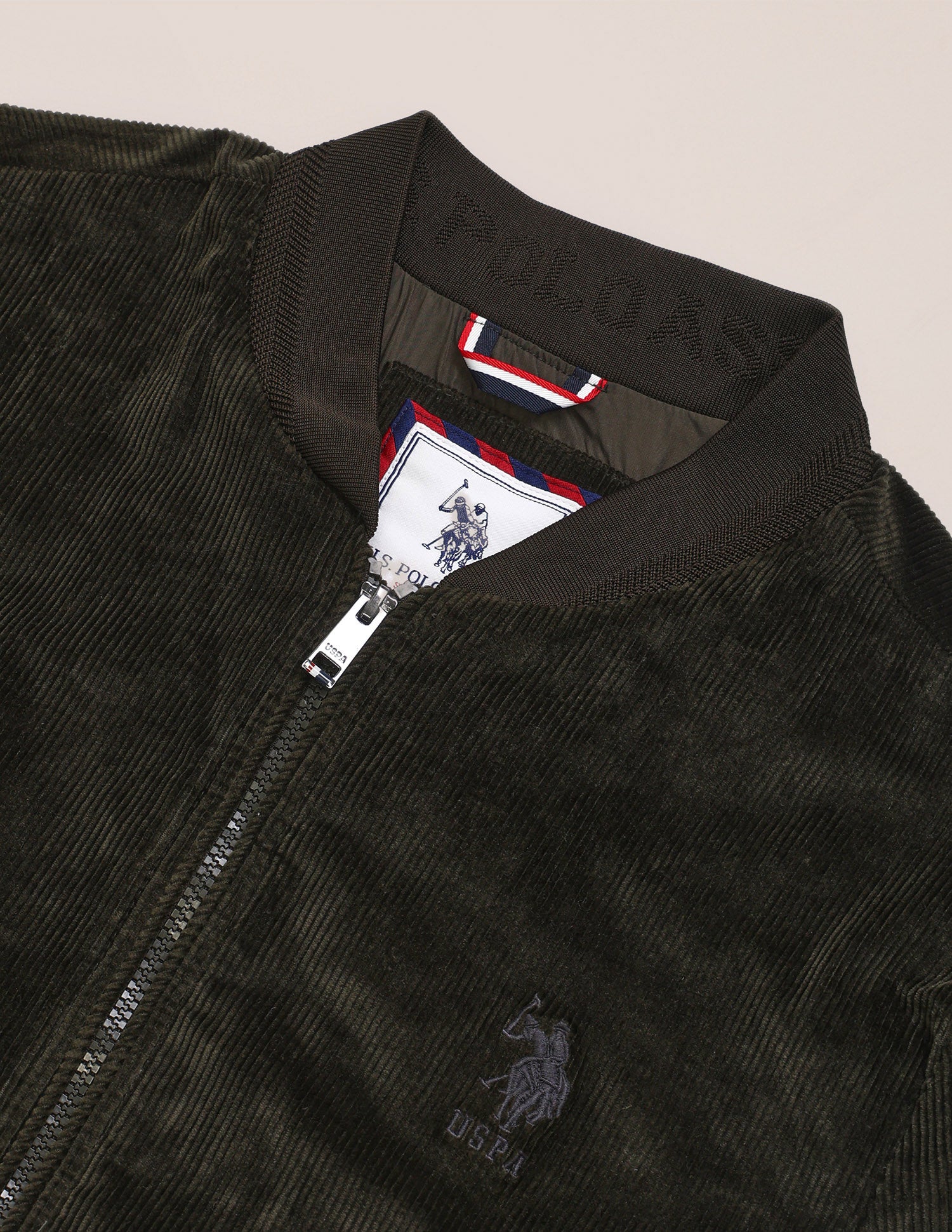 Textured Regular Fit Jacket Olive - U.S. POLO ASSN. | Large