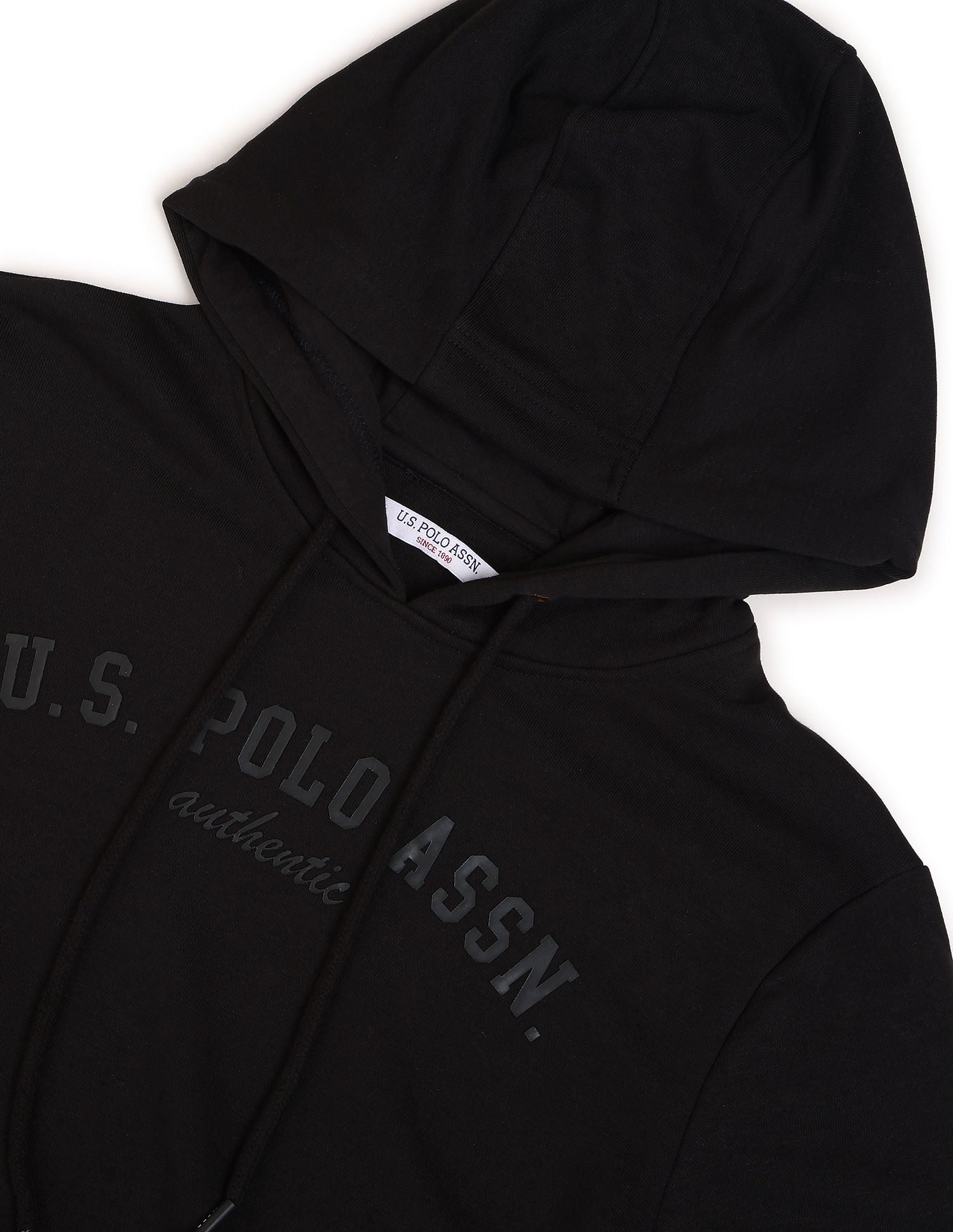 Hooded Long Sleeve Logo Sweatshirt Black - U.S. POLO ASSN. | Large