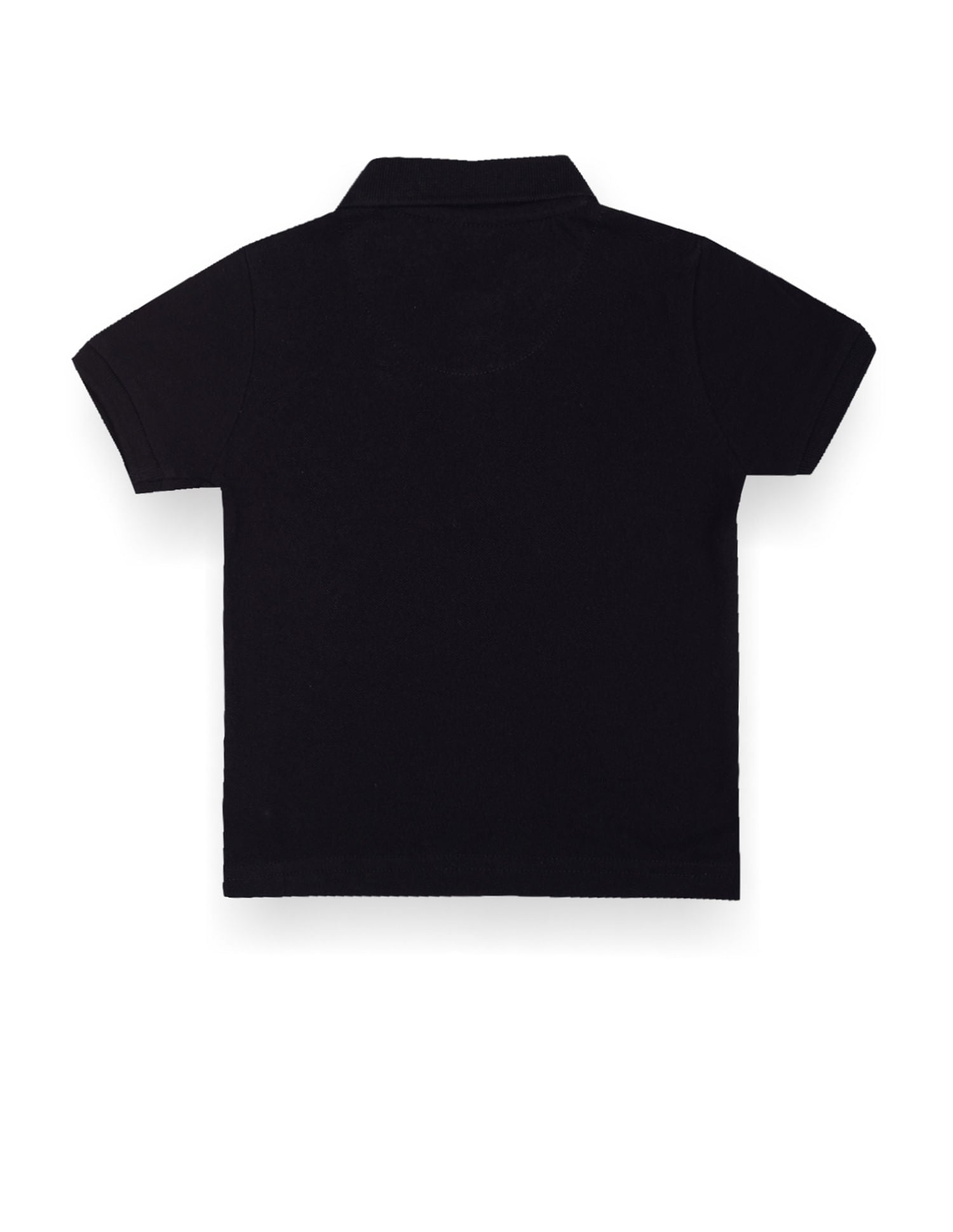 Pure Cotton Solid Polo Shirt Black - U.S. POLO ASSN. | Large
