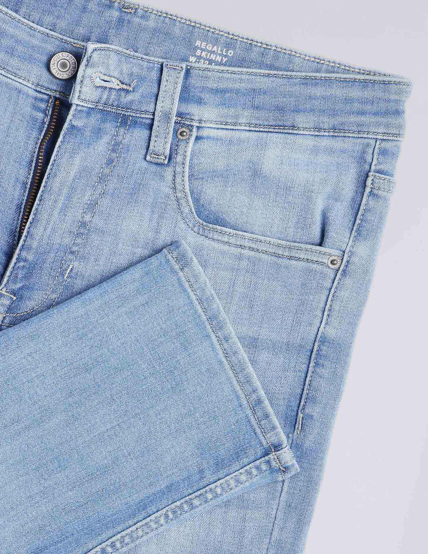 Regallo Skinny Fit Blue Jeans Light Blue - U.S. Polo Assn. India | Large