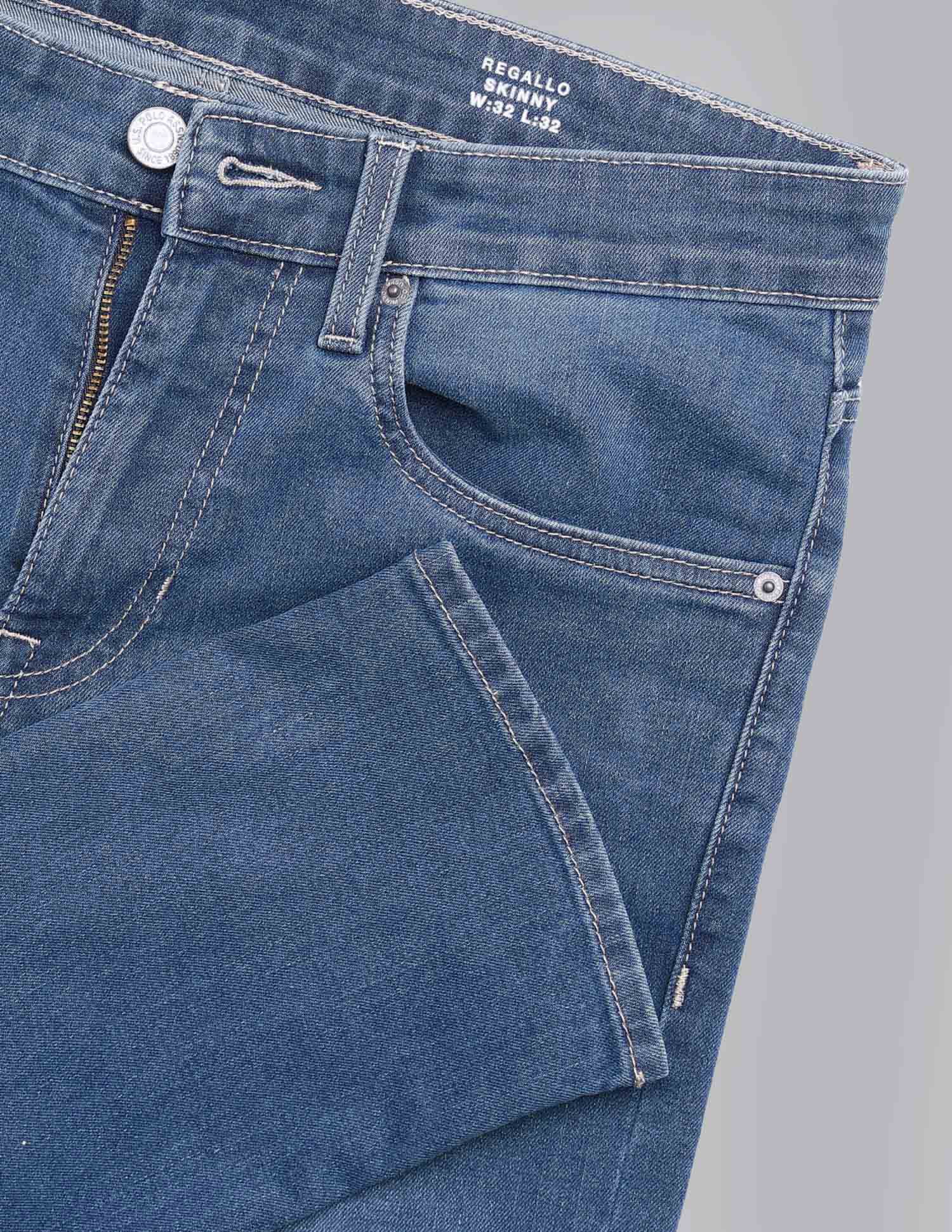 Regallo Skinny Fit Blue Jeans Blue - U.S. Polo Assn. India | Large