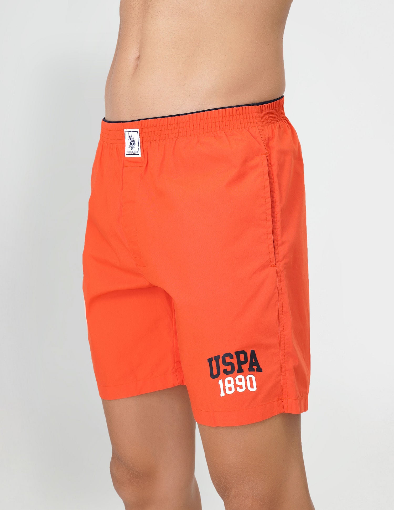 Brand Print Cotton IYAA Boxers - Pack Of 1 Orange - U.S. POLO ASSN. | Large