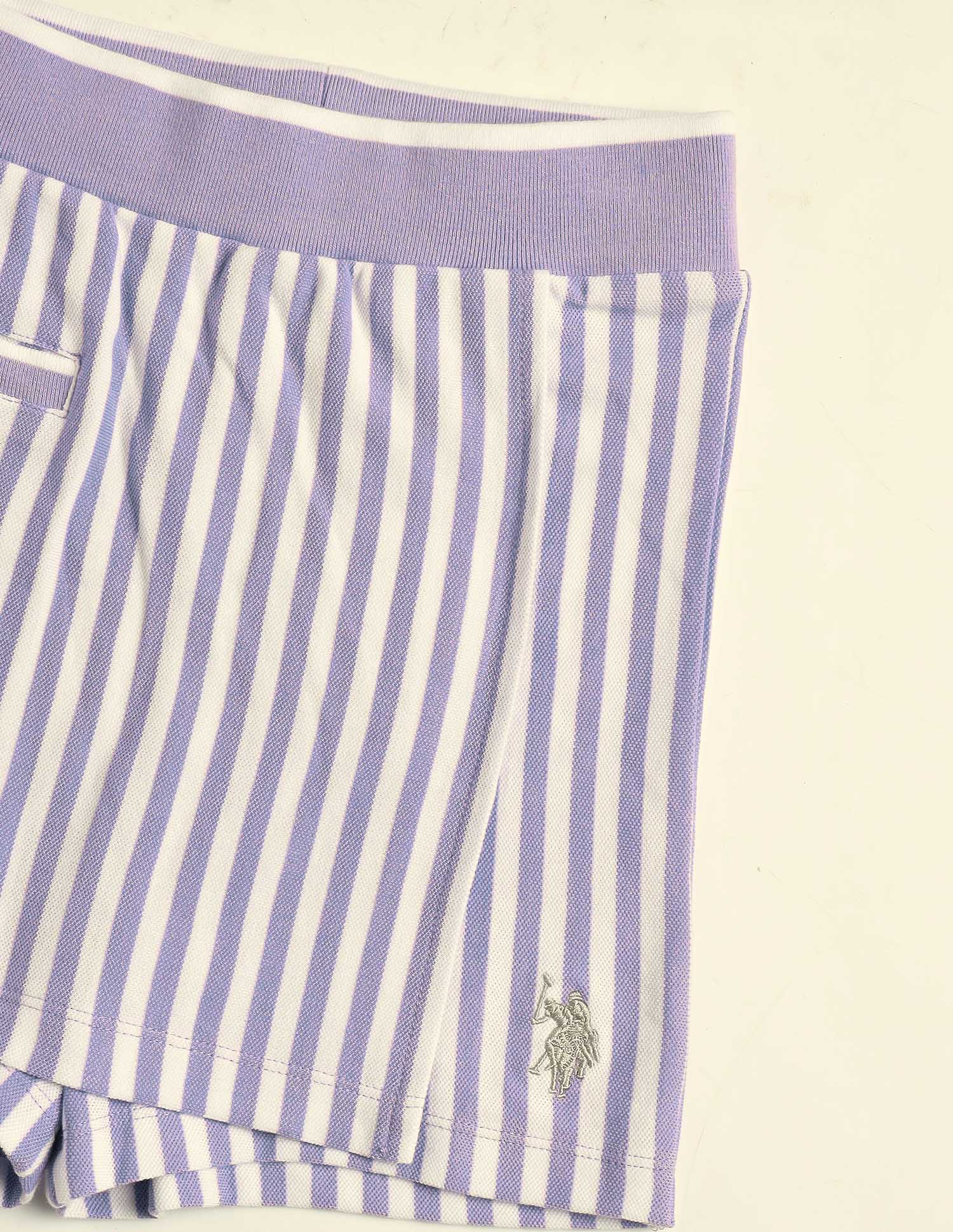 Vertical Striped Regular Fit Skort Purple - U.S. Polo Assn. India | Large