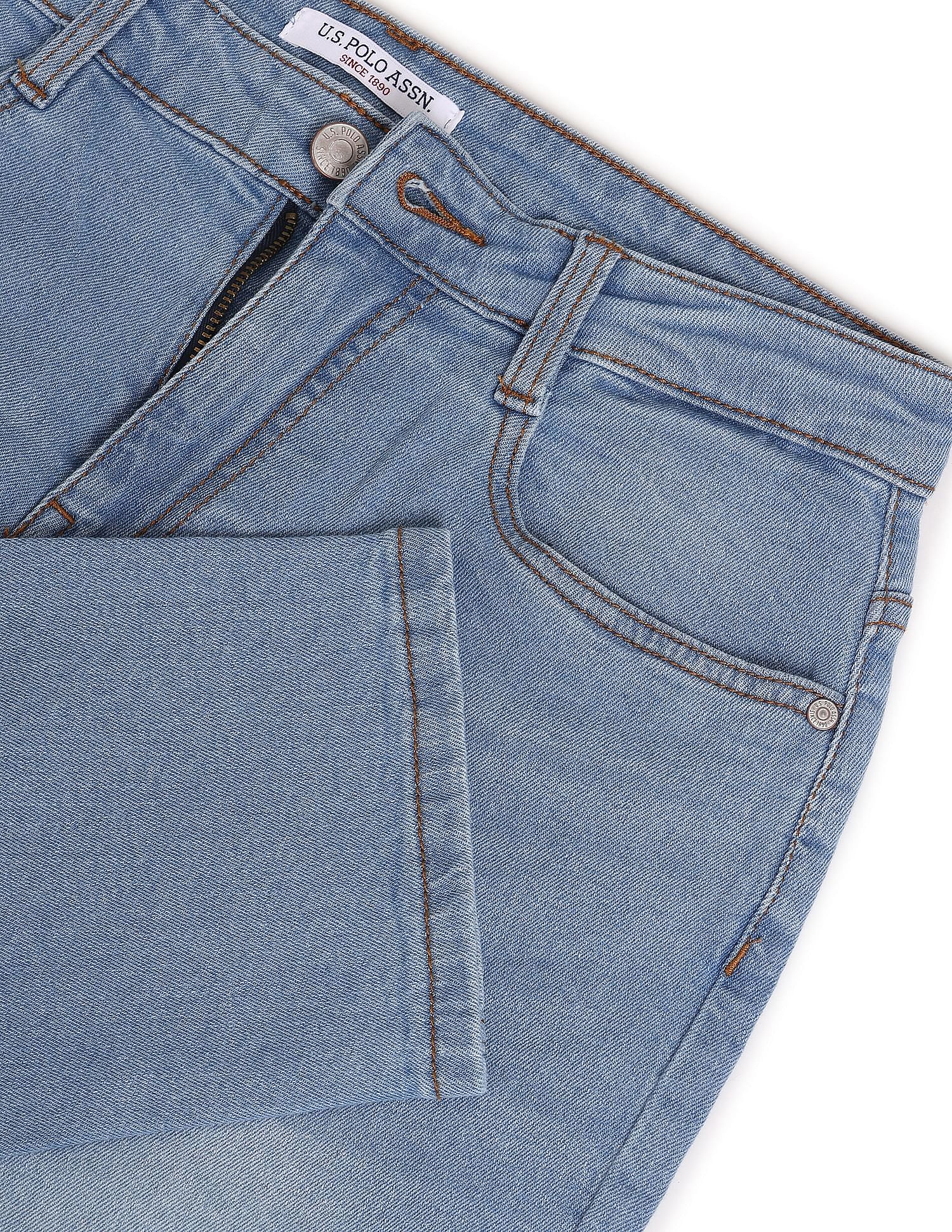 Stone Wash Mom Fit Jeans Light Blue - U.S. Polo Assn. India | Large