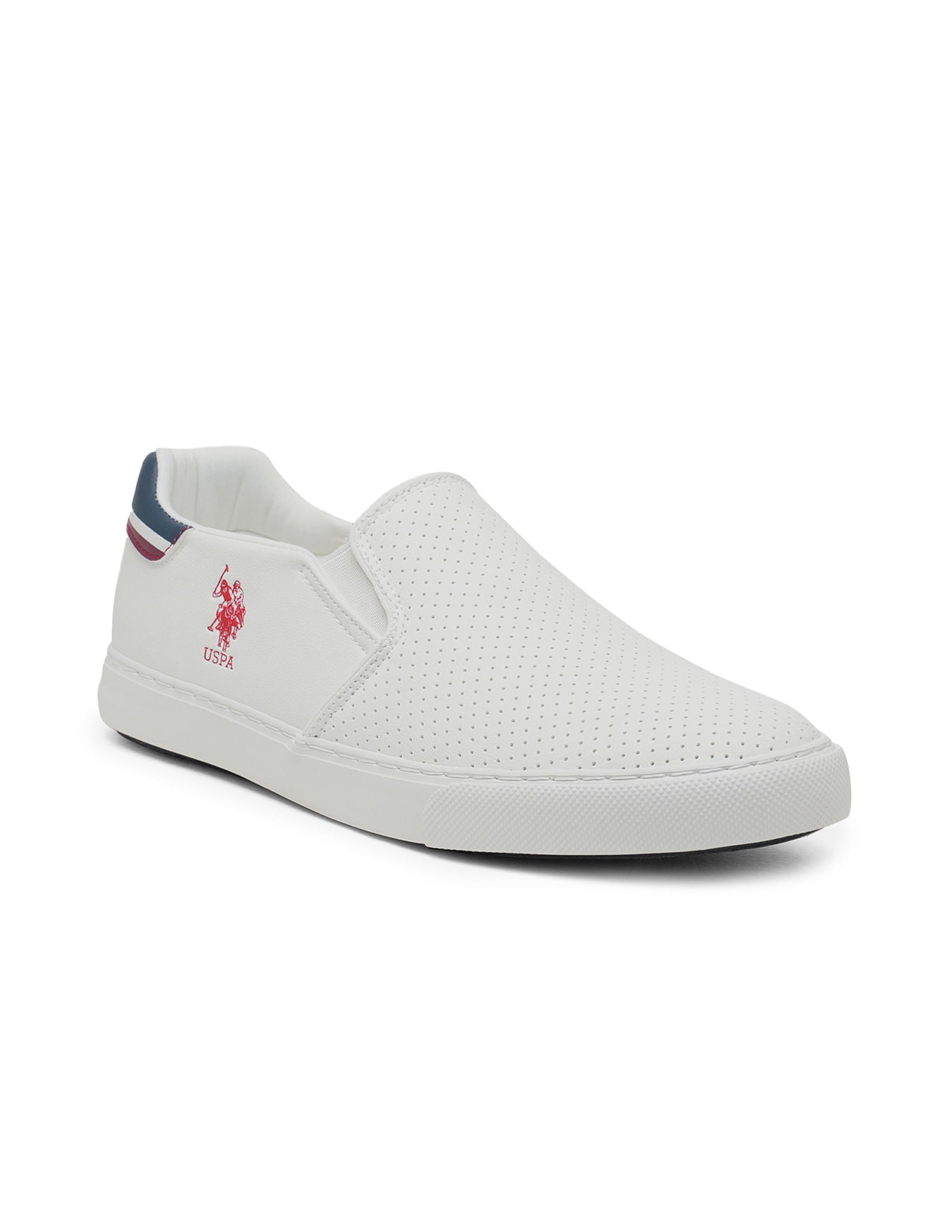 Men Perforated Campbell 2.0 Slip On Shoes Off White - U.S. Polo Assn. India | Large